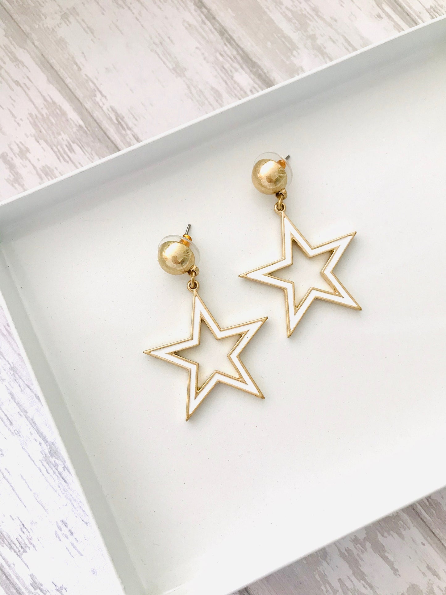 White star earrings
