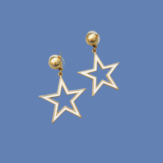White star earrings