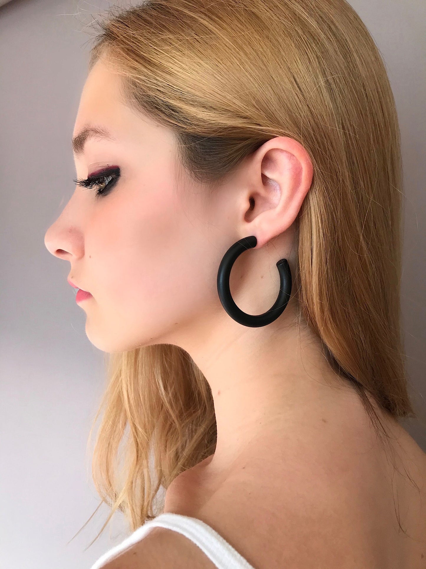 Black hoop earrings