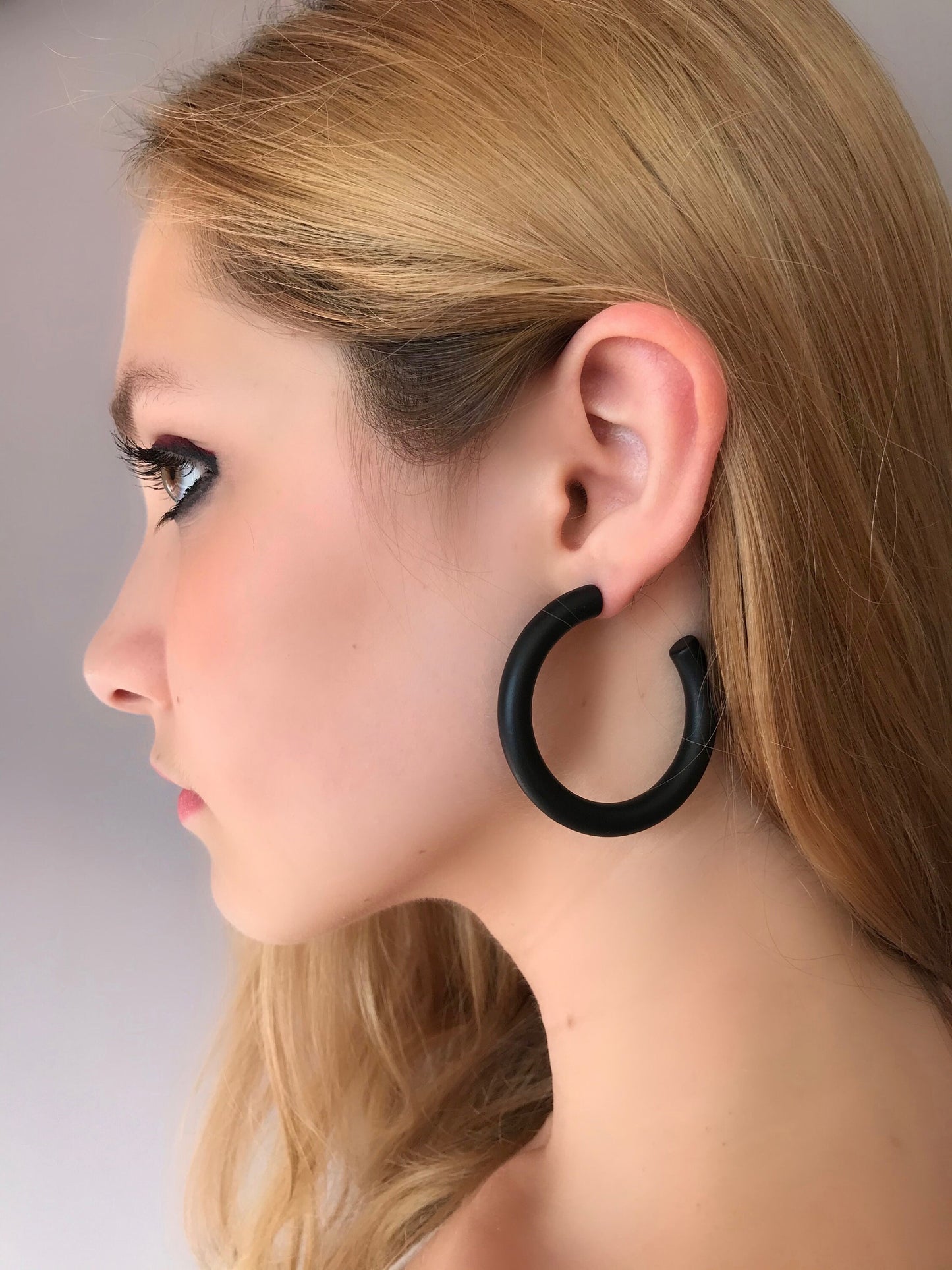 Black hoop earrings