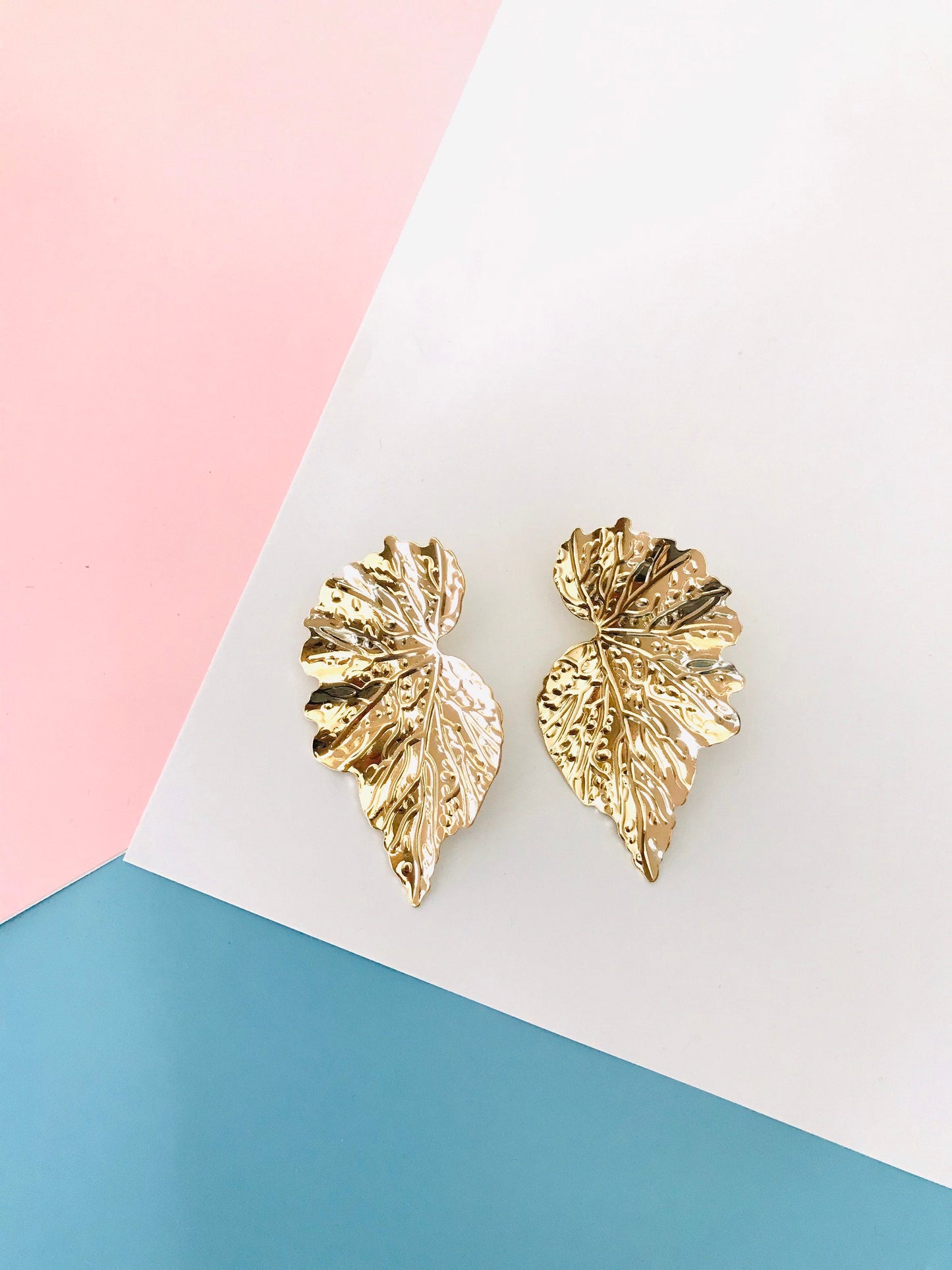 Gold leaf earrings