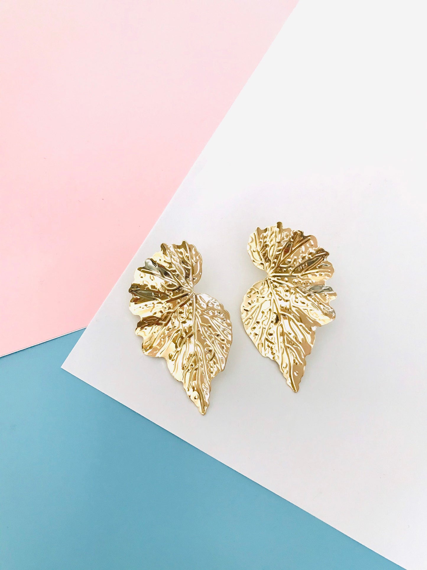 Gold leaf earrings