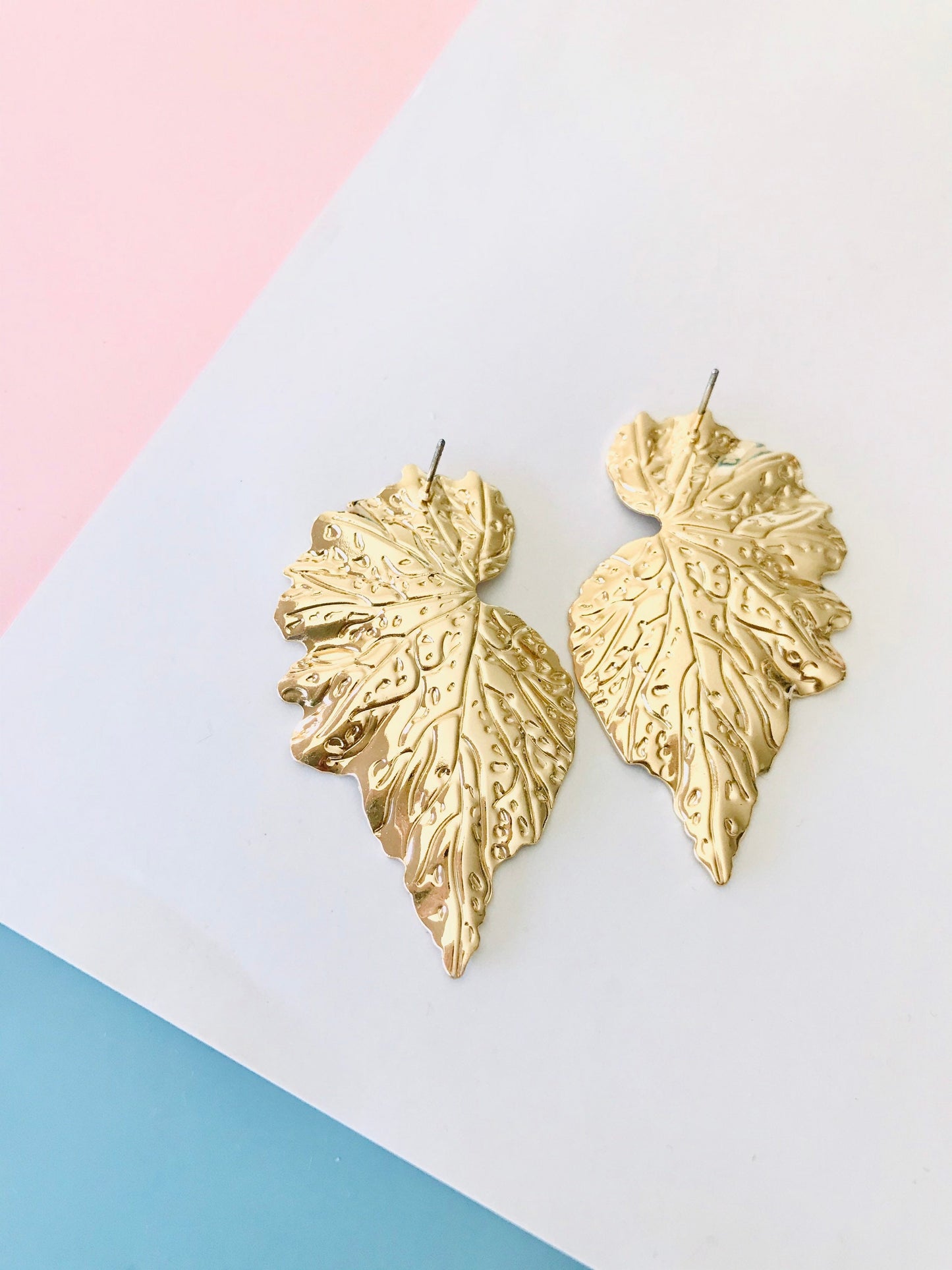 Gold leaf earrings