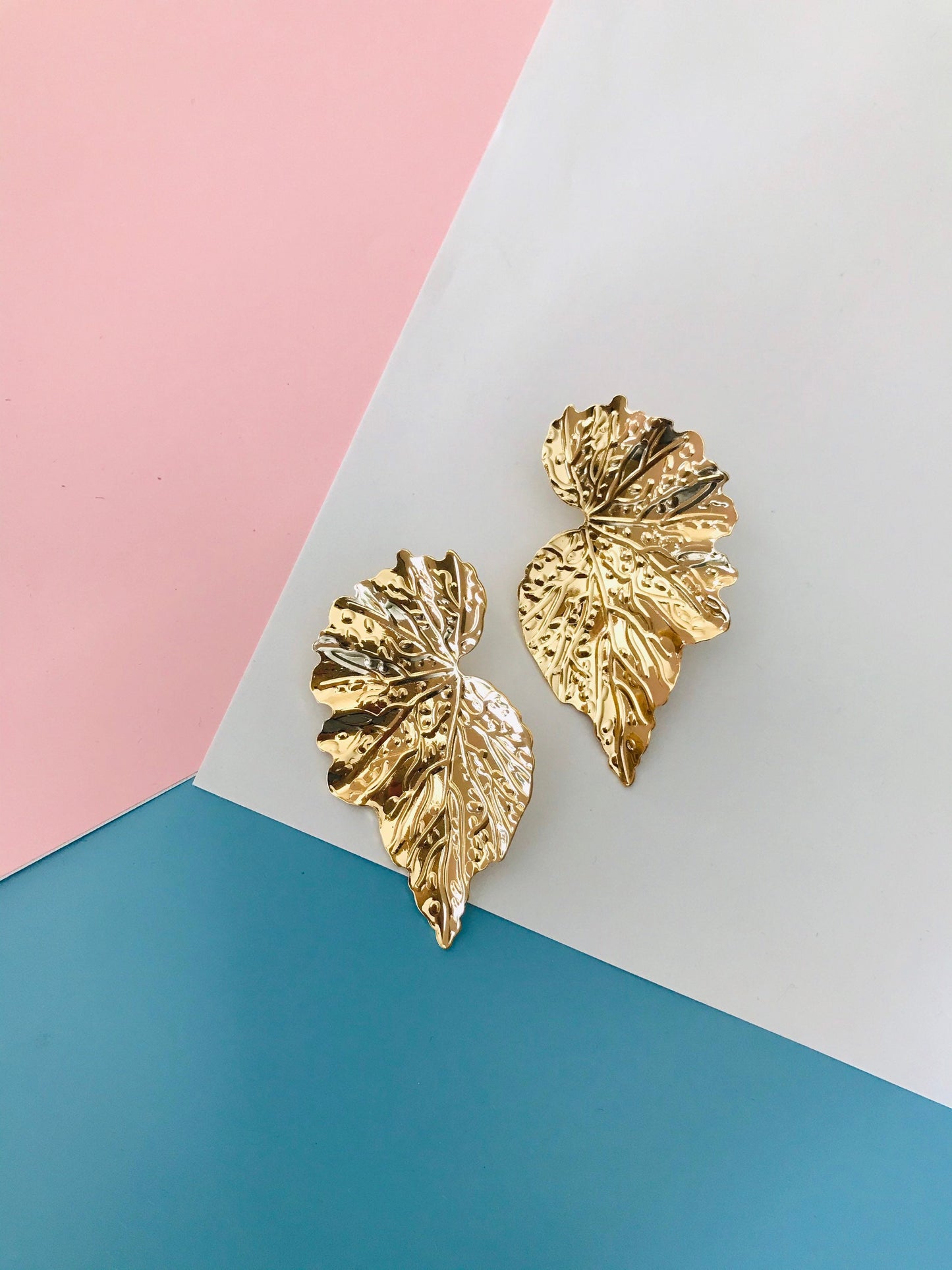 Gold leaf earrings