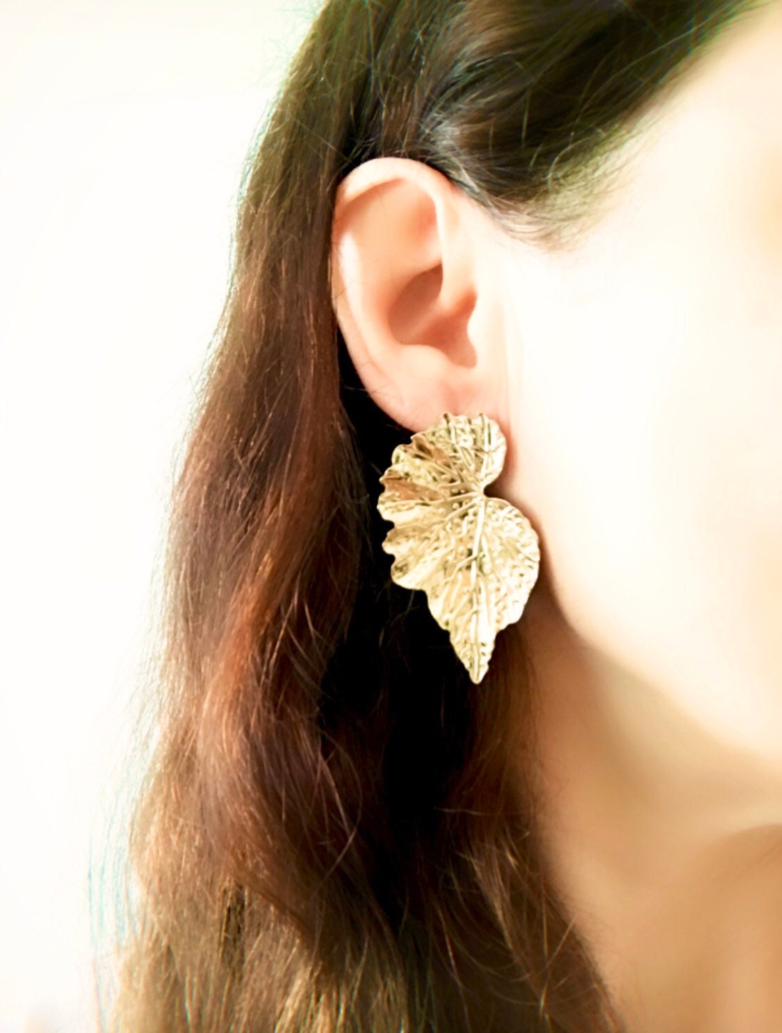 Gold leaf earrings