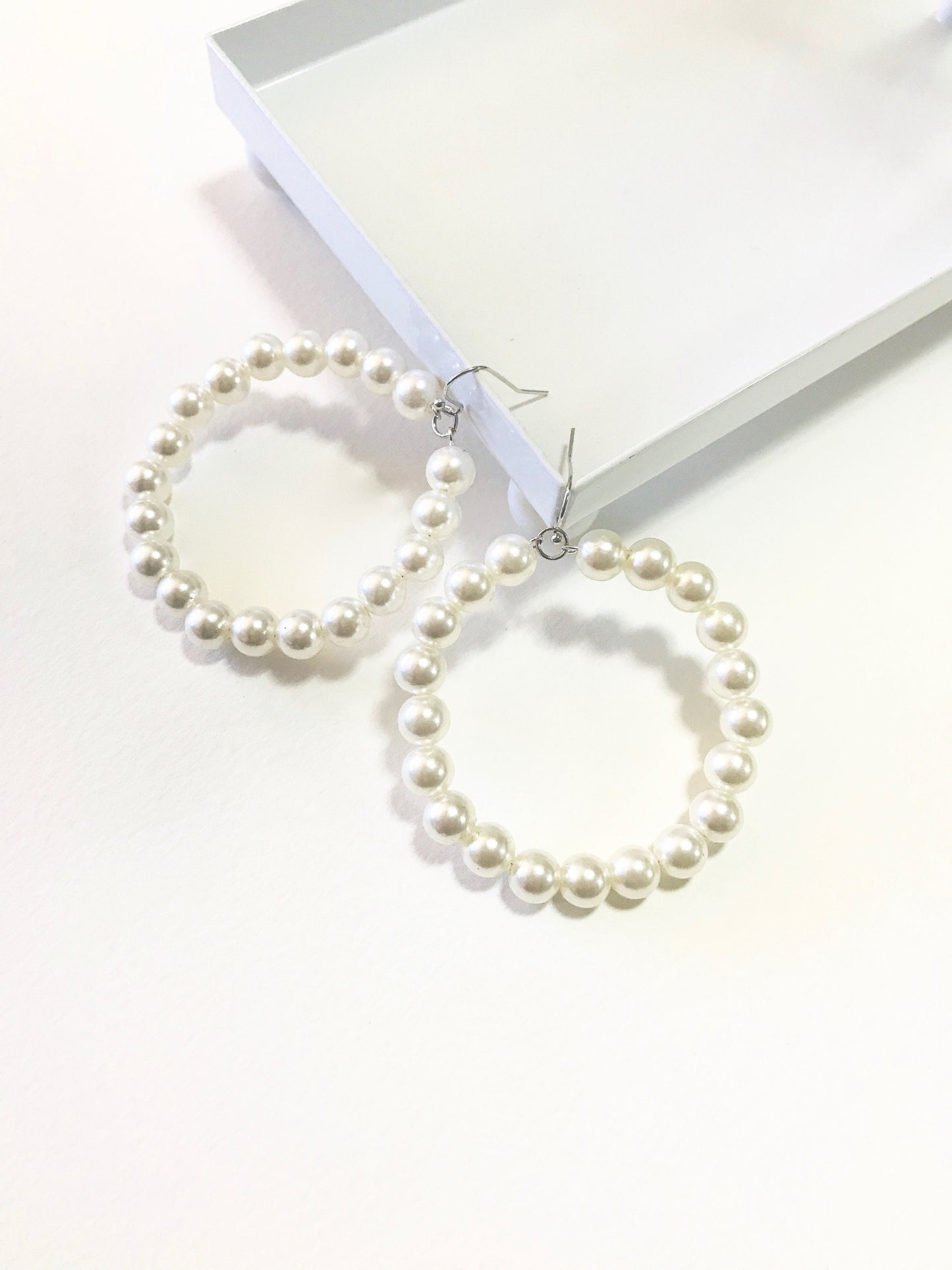 Pearl hoop earrings