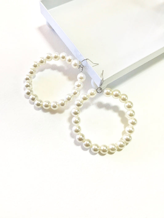 Pearl hoop earrings