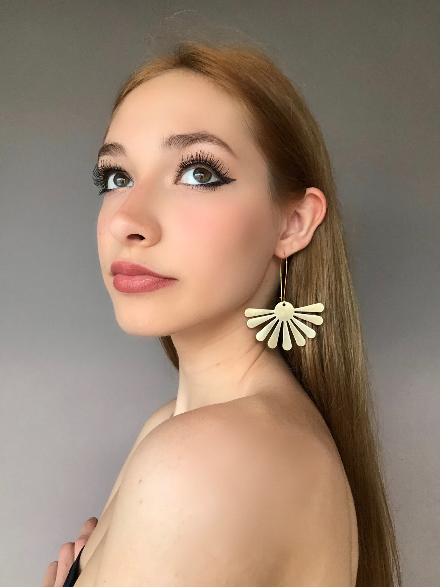 Gold flower earrings