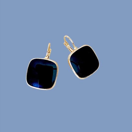 Black square geometric earrings