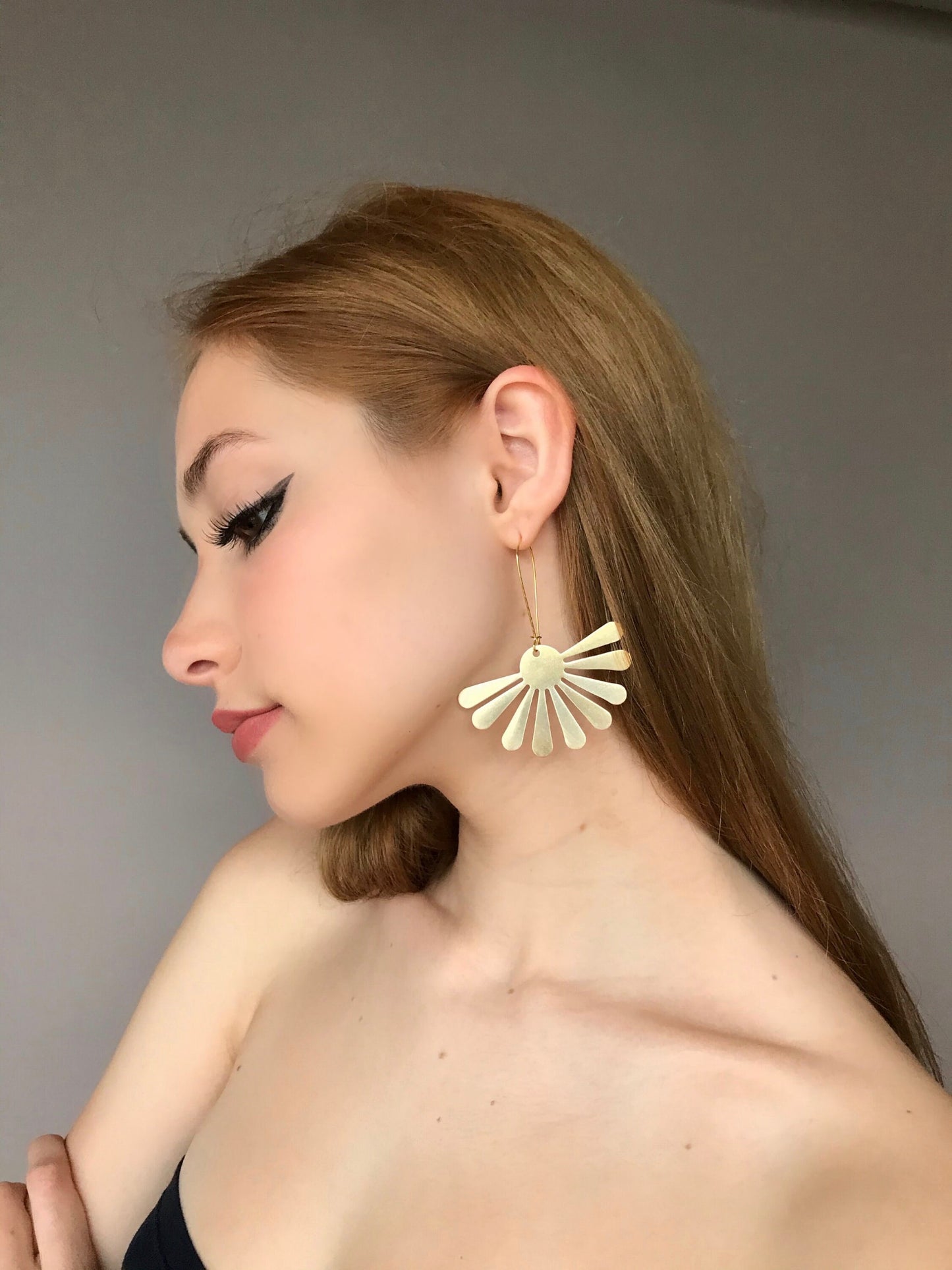 Gold flower earrings