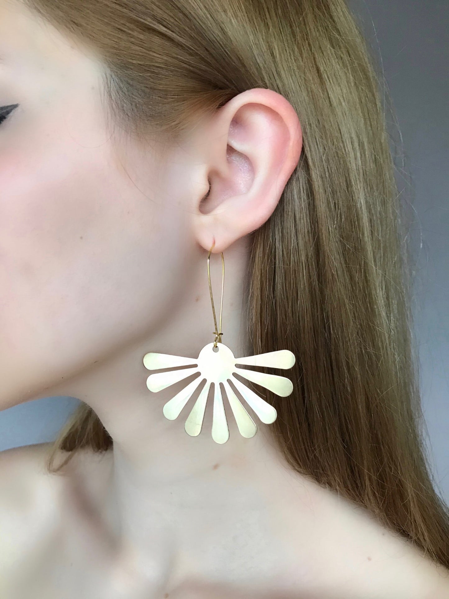 Gold flower earrings