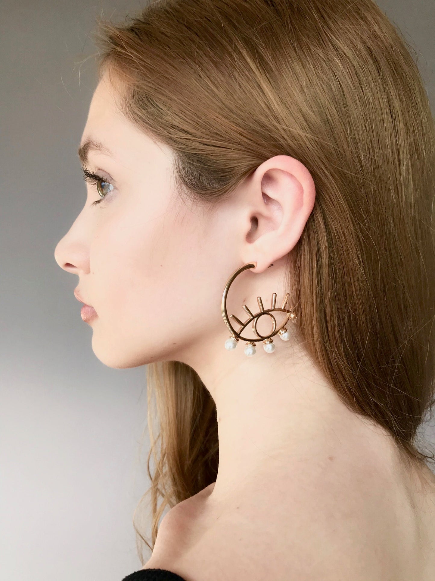 Evil eye earrings hoops