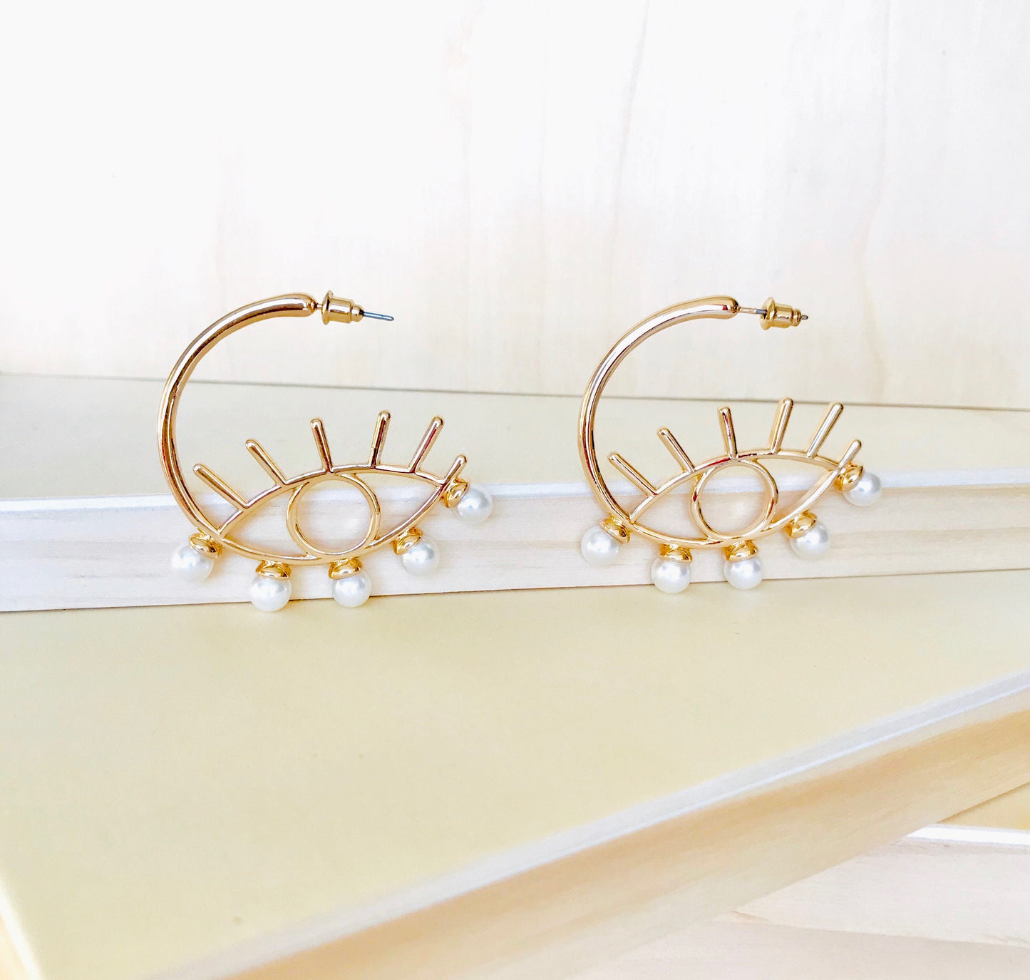 Evil eye earrings hoops