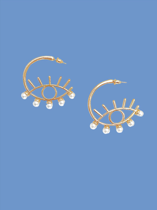 Evil eye earrings hoops