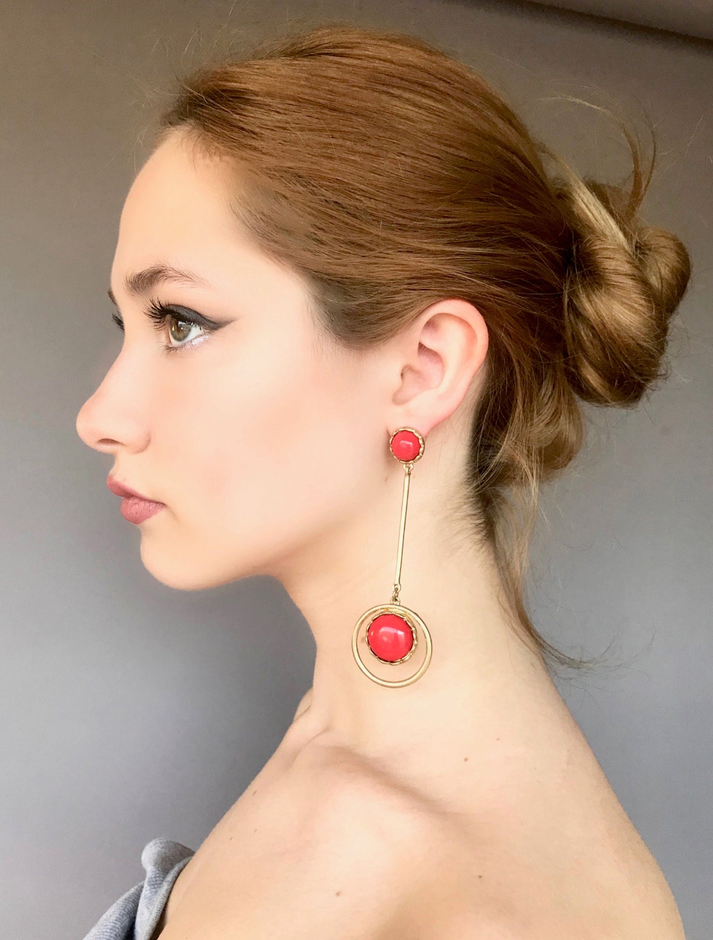 Large turquoise drop earrings