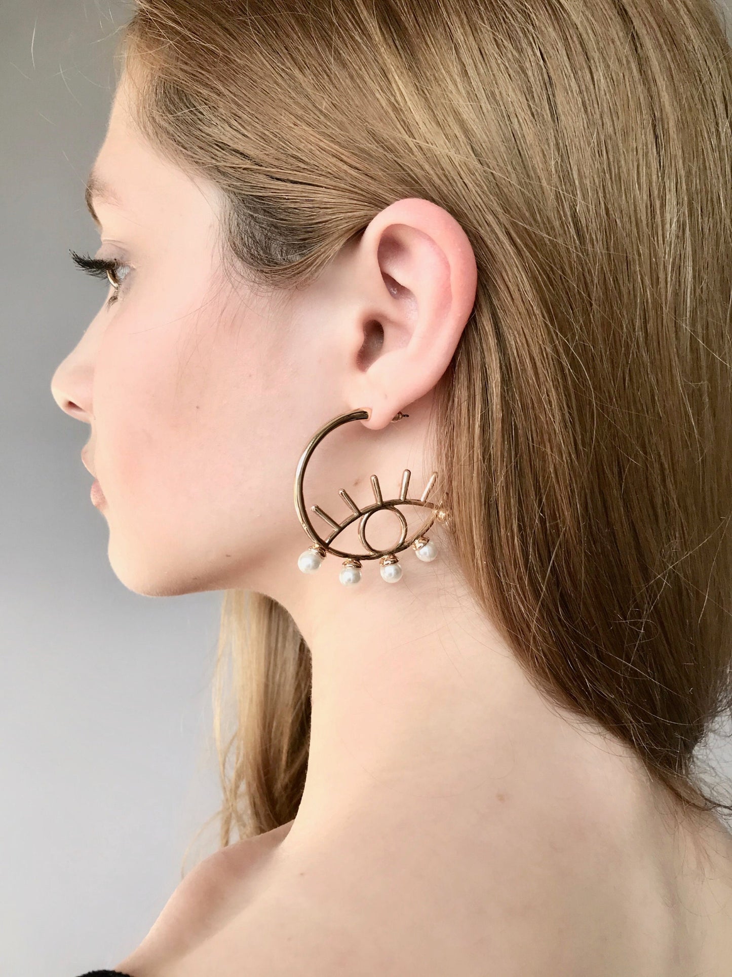 Evil eye earrings hoops
