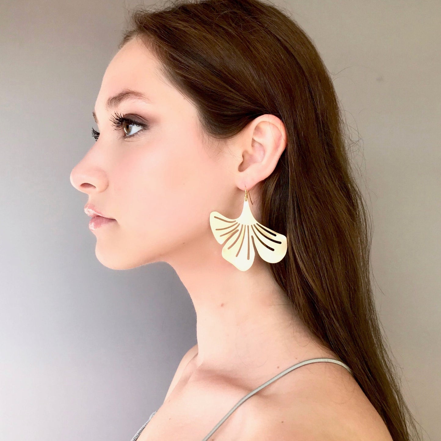 Gold leaf earrings