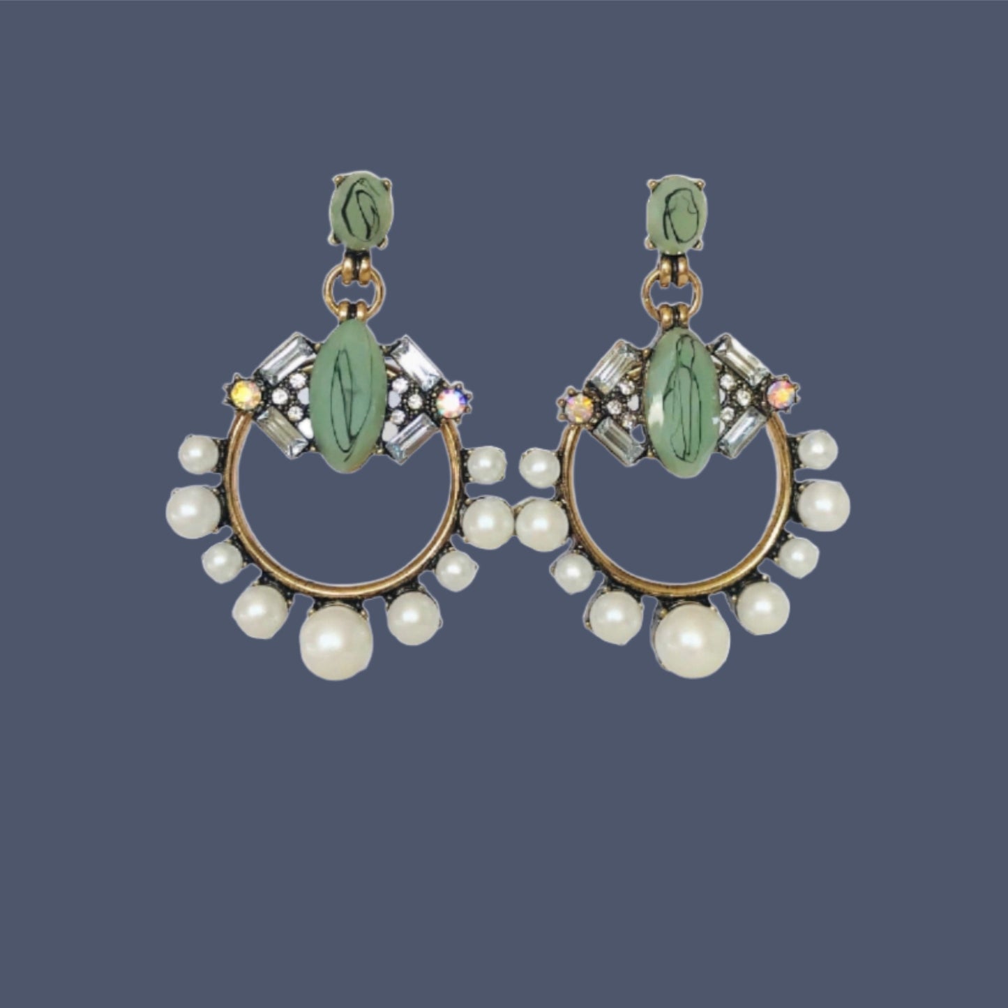 Art deco pearl earrings
