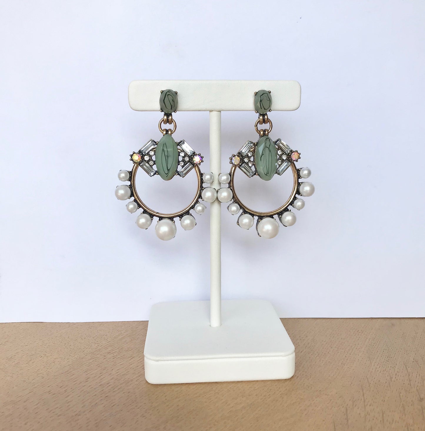 Art deco pearl earrings