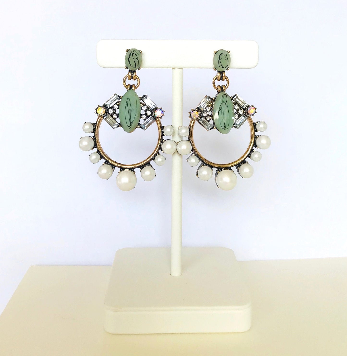 Art deco pearl earrings