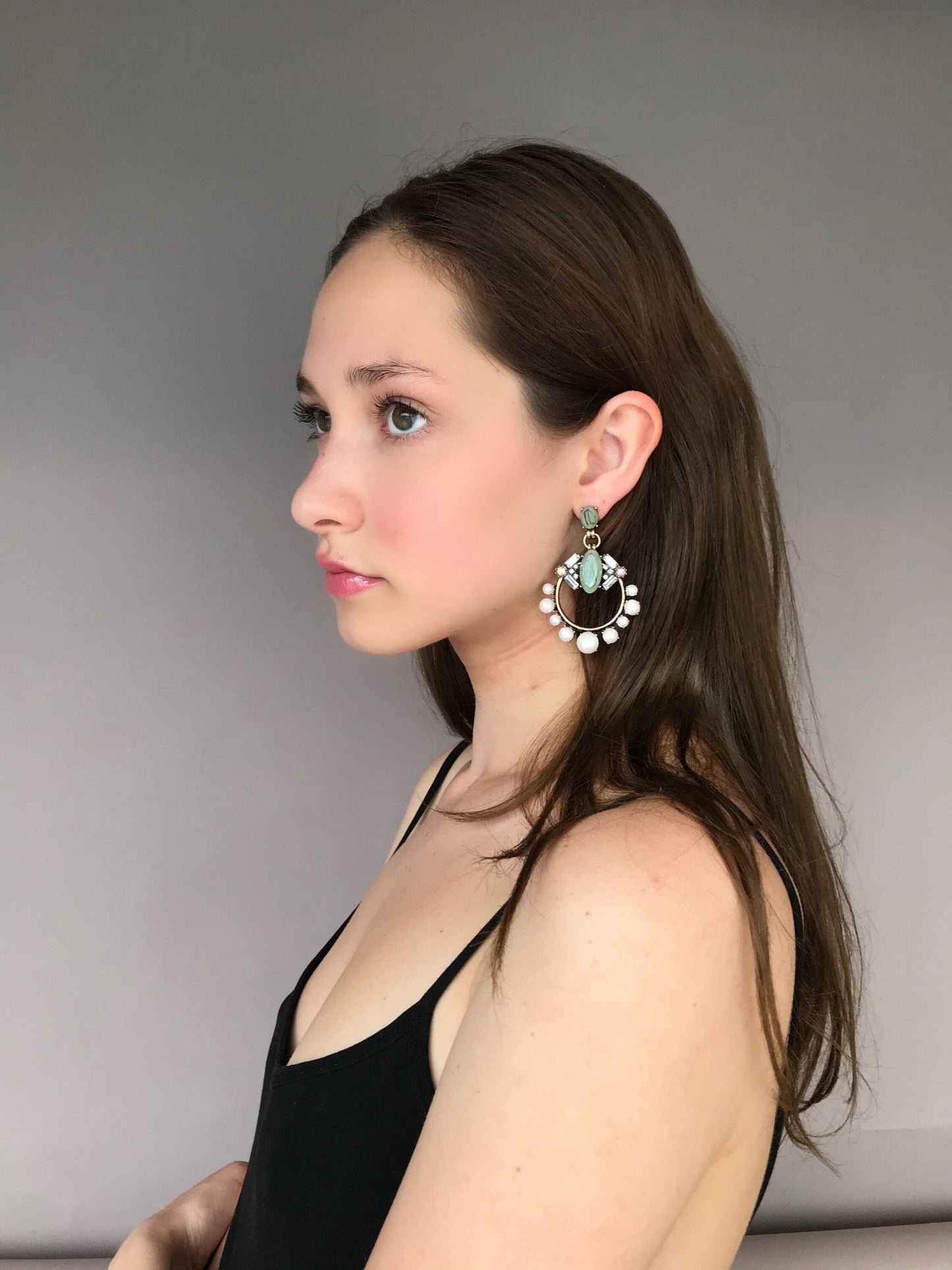 Art deco pearl earrings