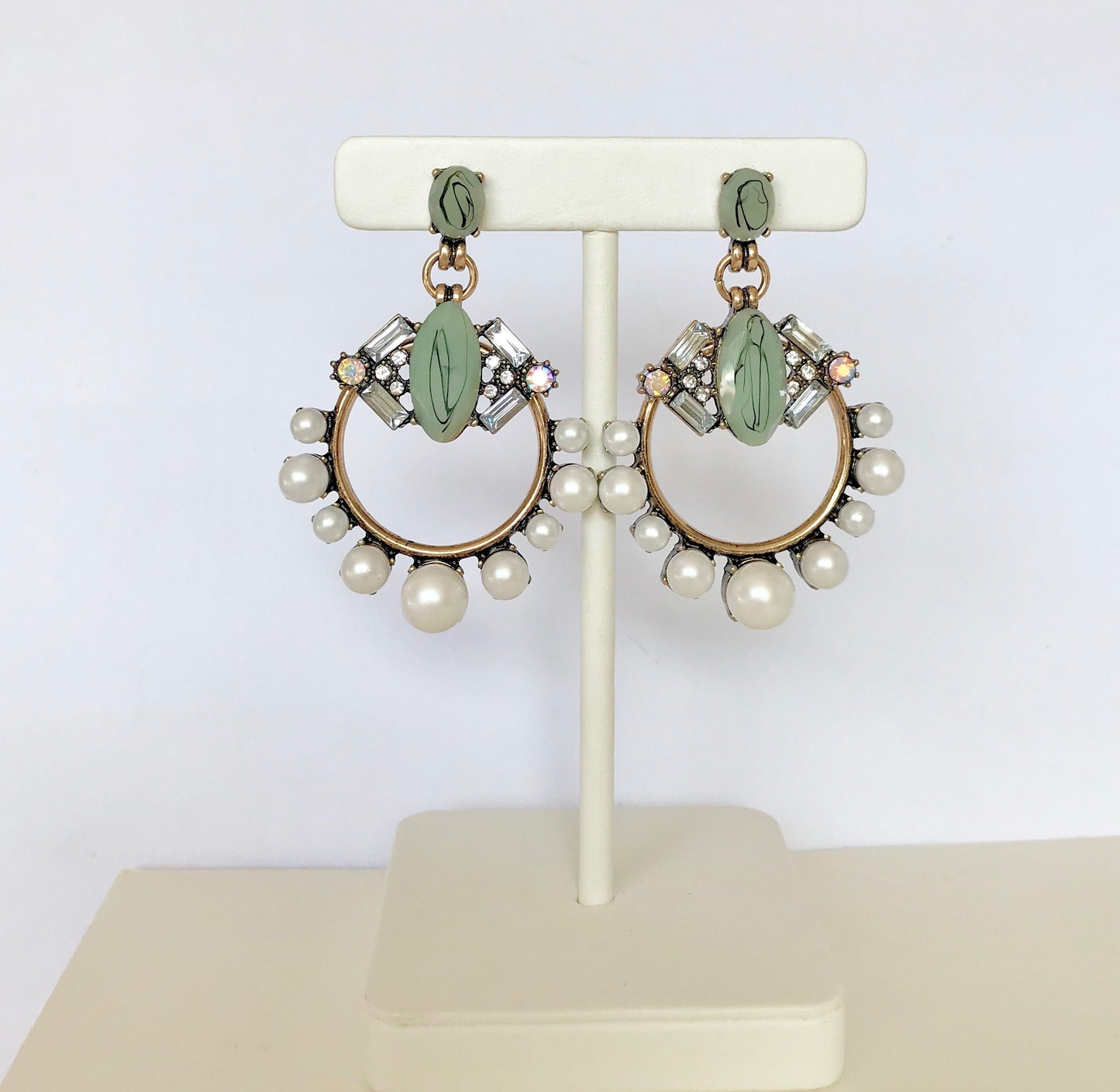 Art deco pearl earrings