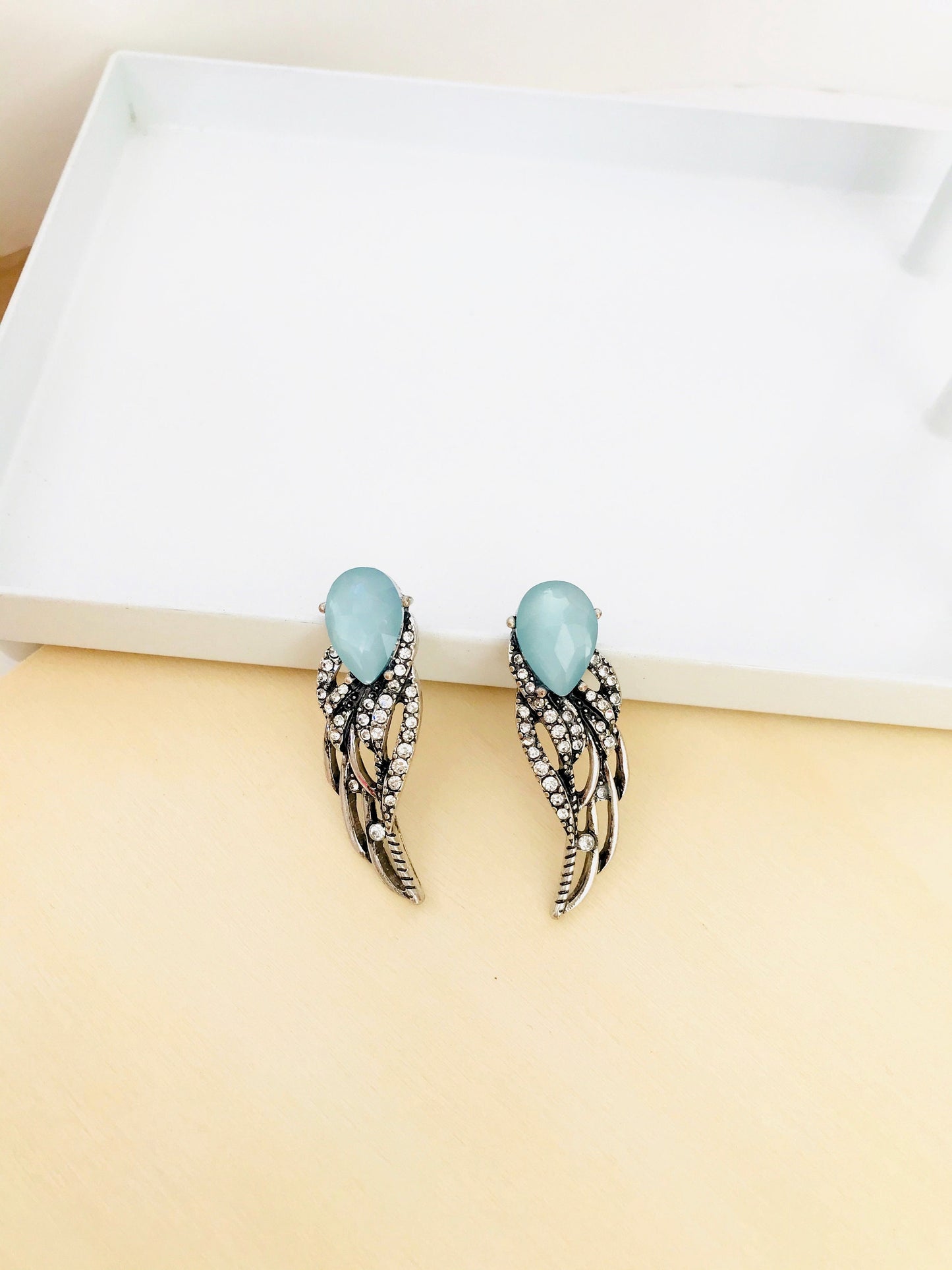 Crystal wings earrings