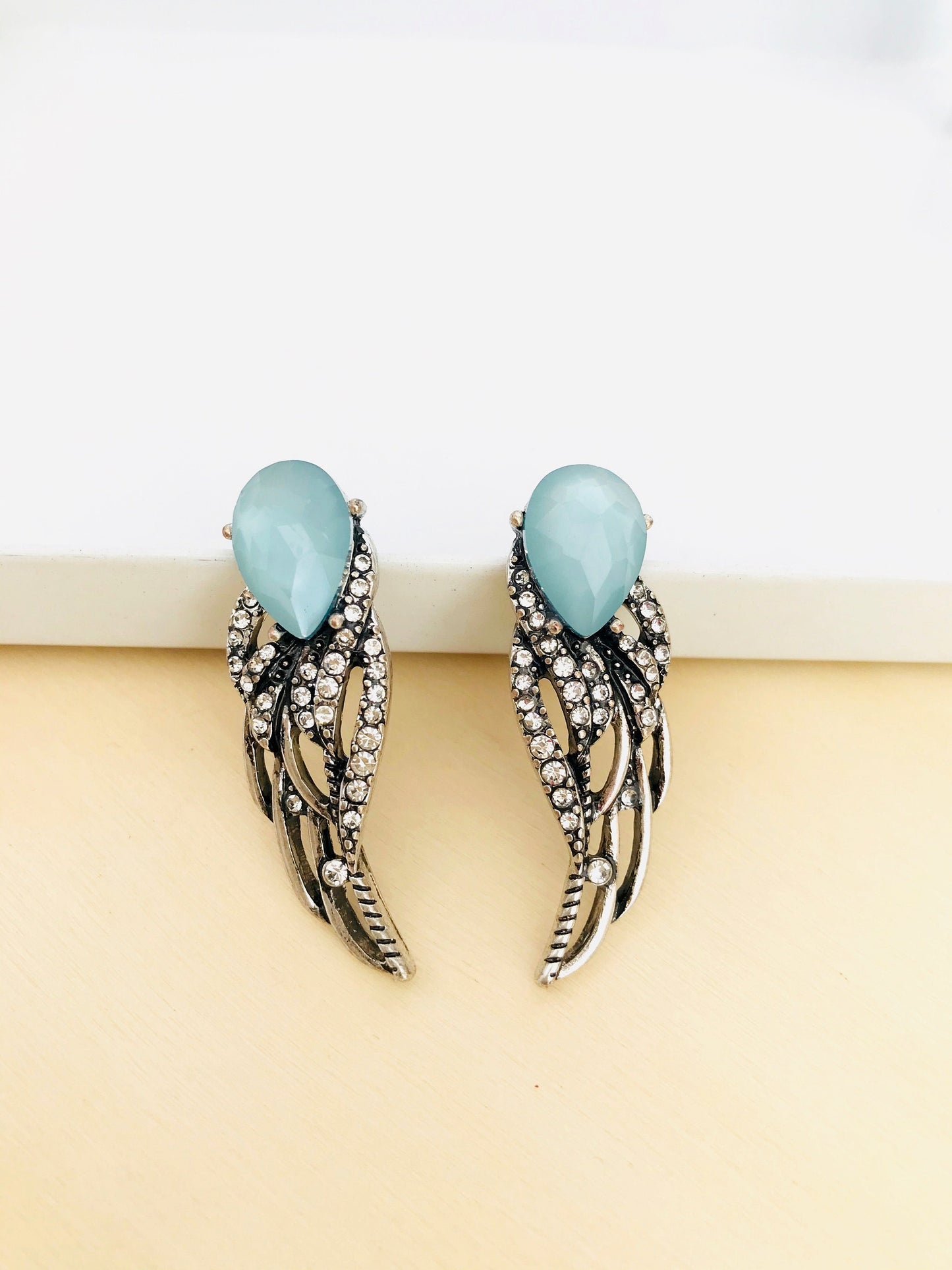 Crystal wings earrings