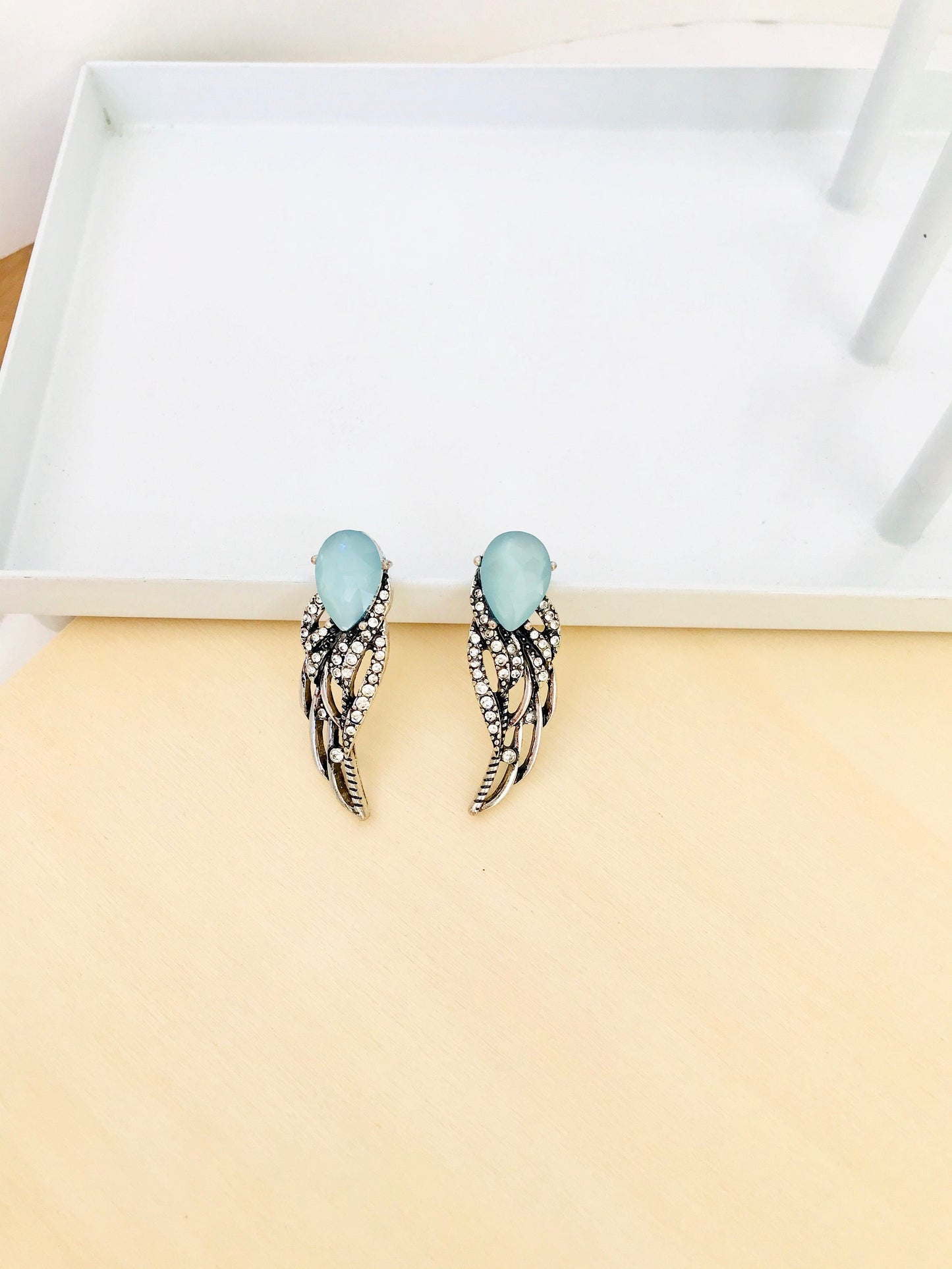 Crystal wings earrings