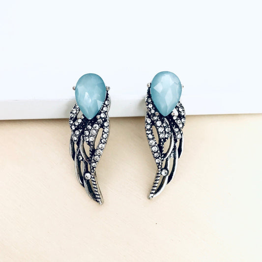 Crystal wings earrings