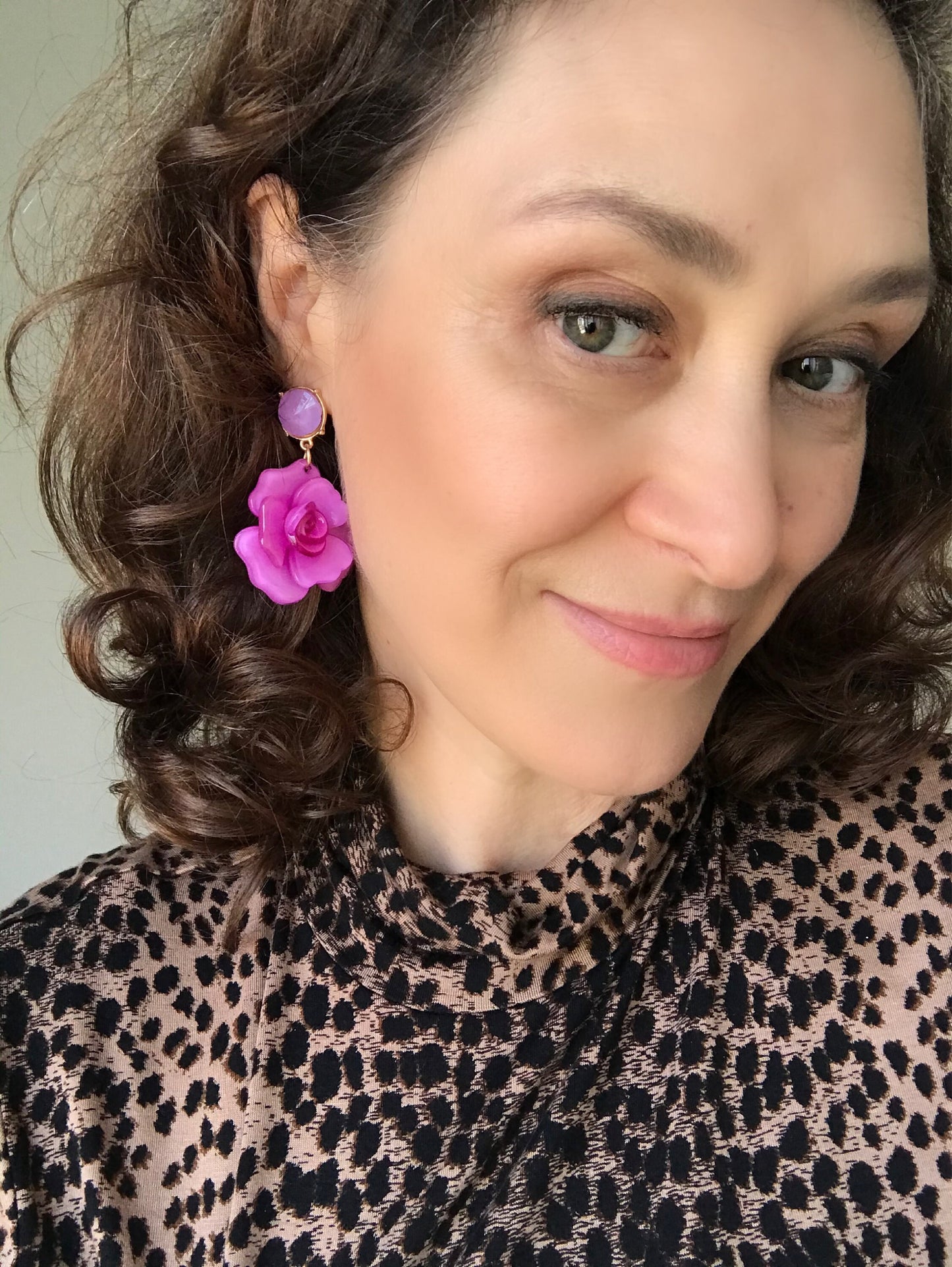 Mustard yellow flower earrings