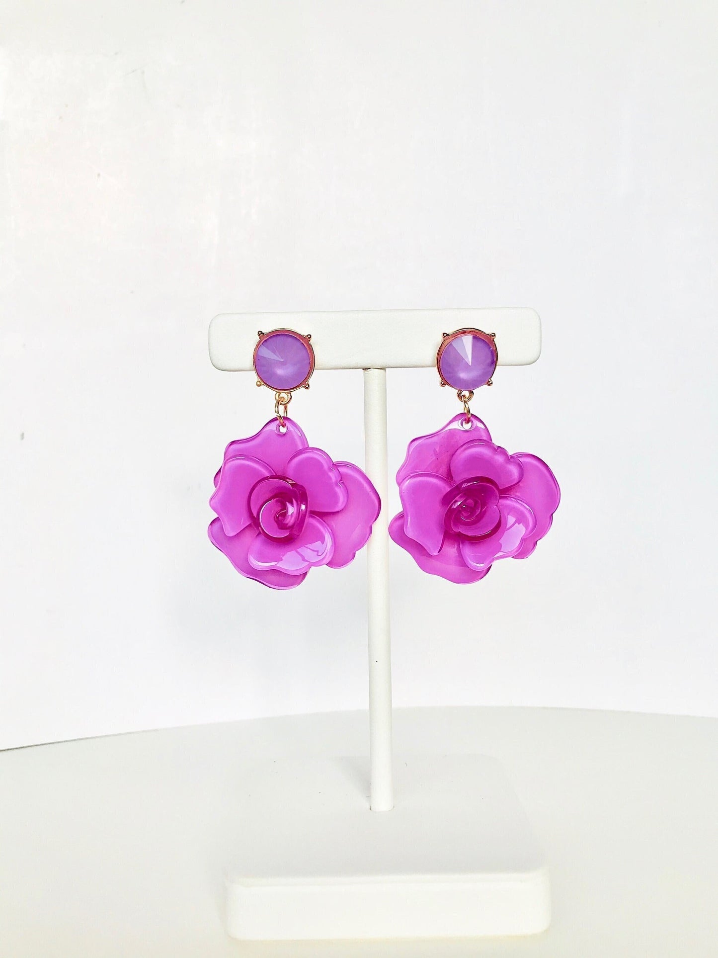 Mustard yellow flower earrings