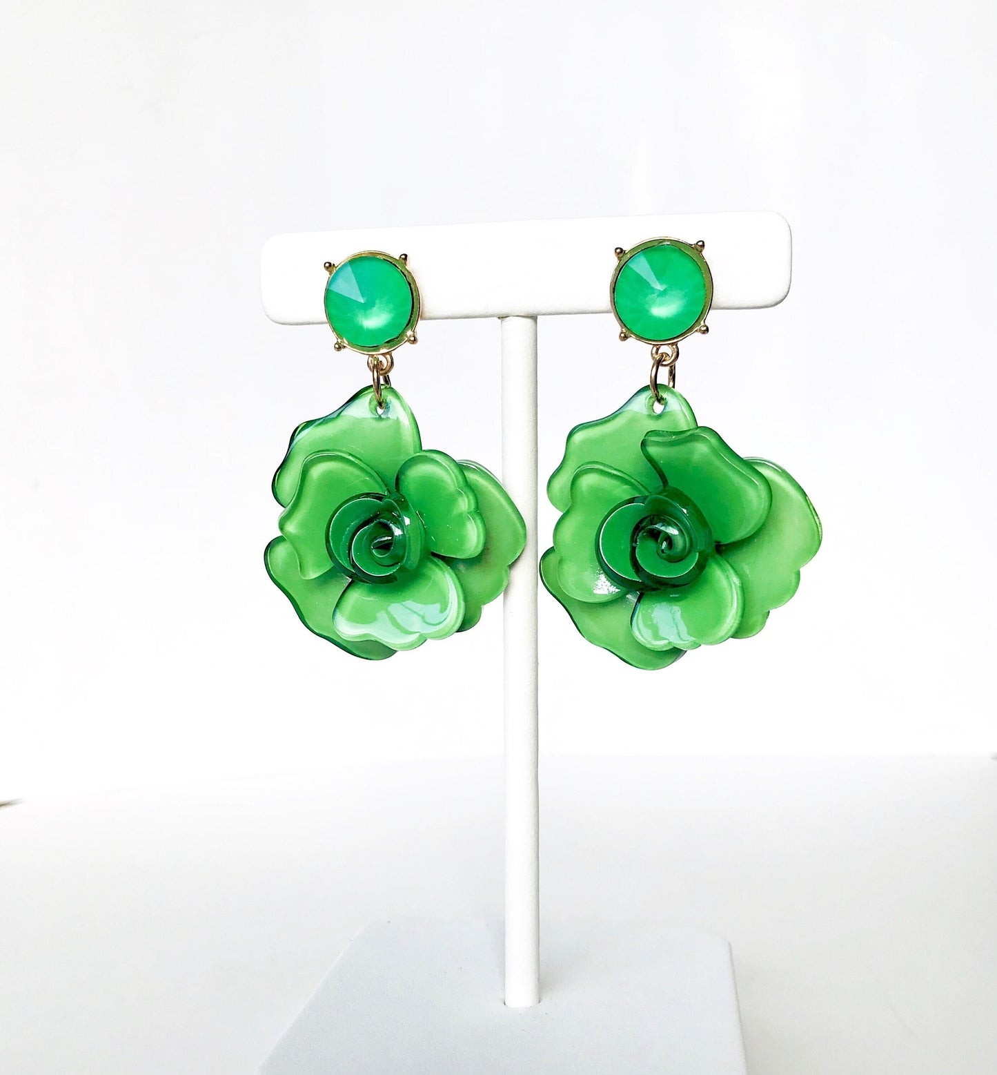 Mustard yellow flower earrings