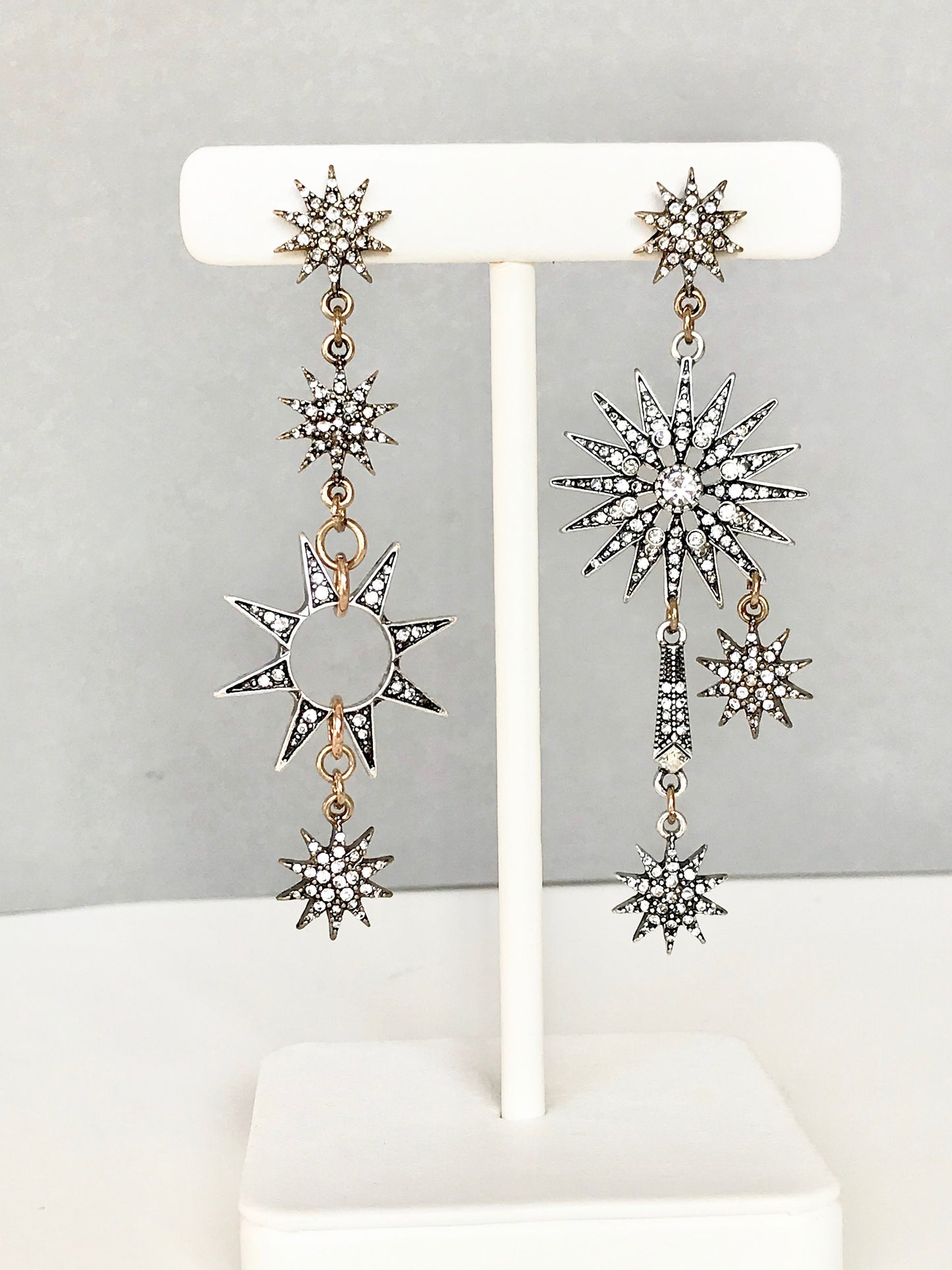 Falling star statement celestial earrings