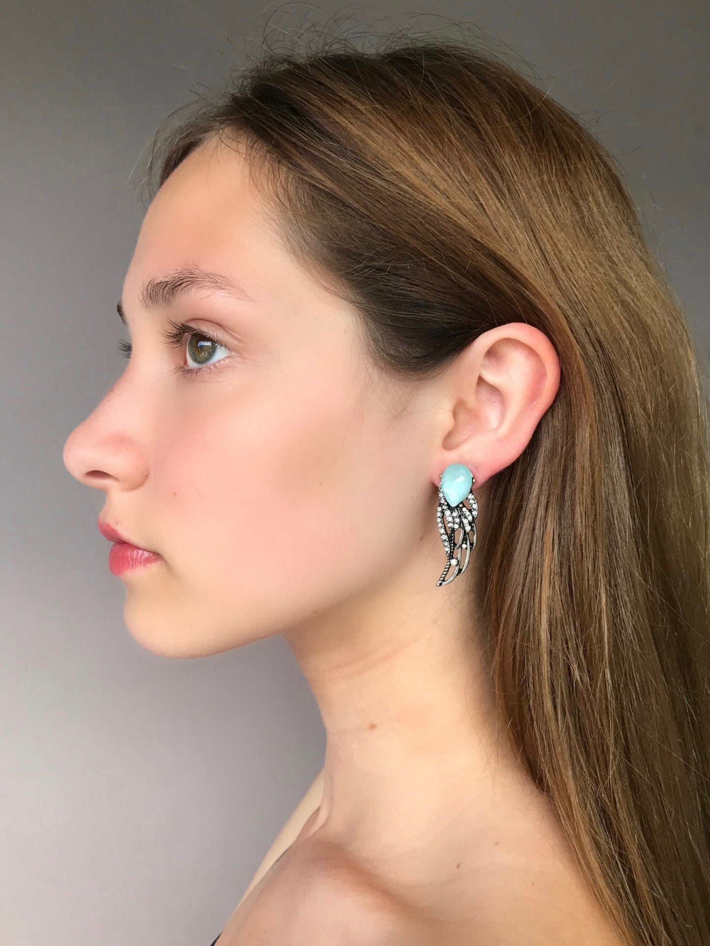 Crystal wings earrings