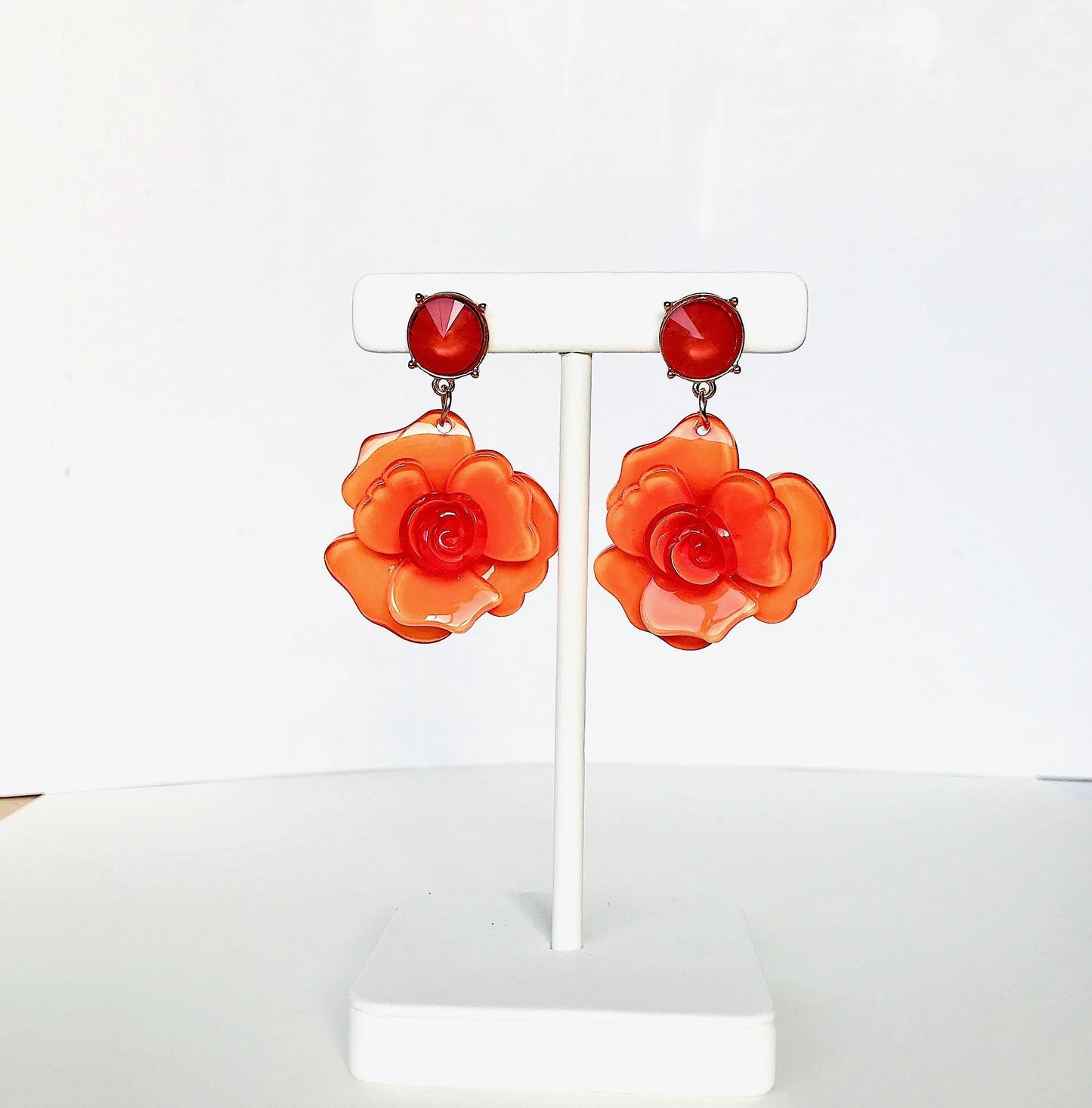 Mustard yellow flower earrings