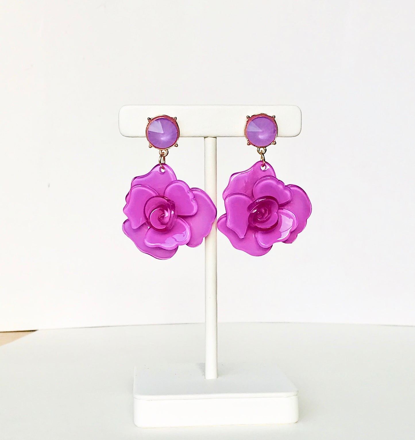 Mustard yellow flower earrings