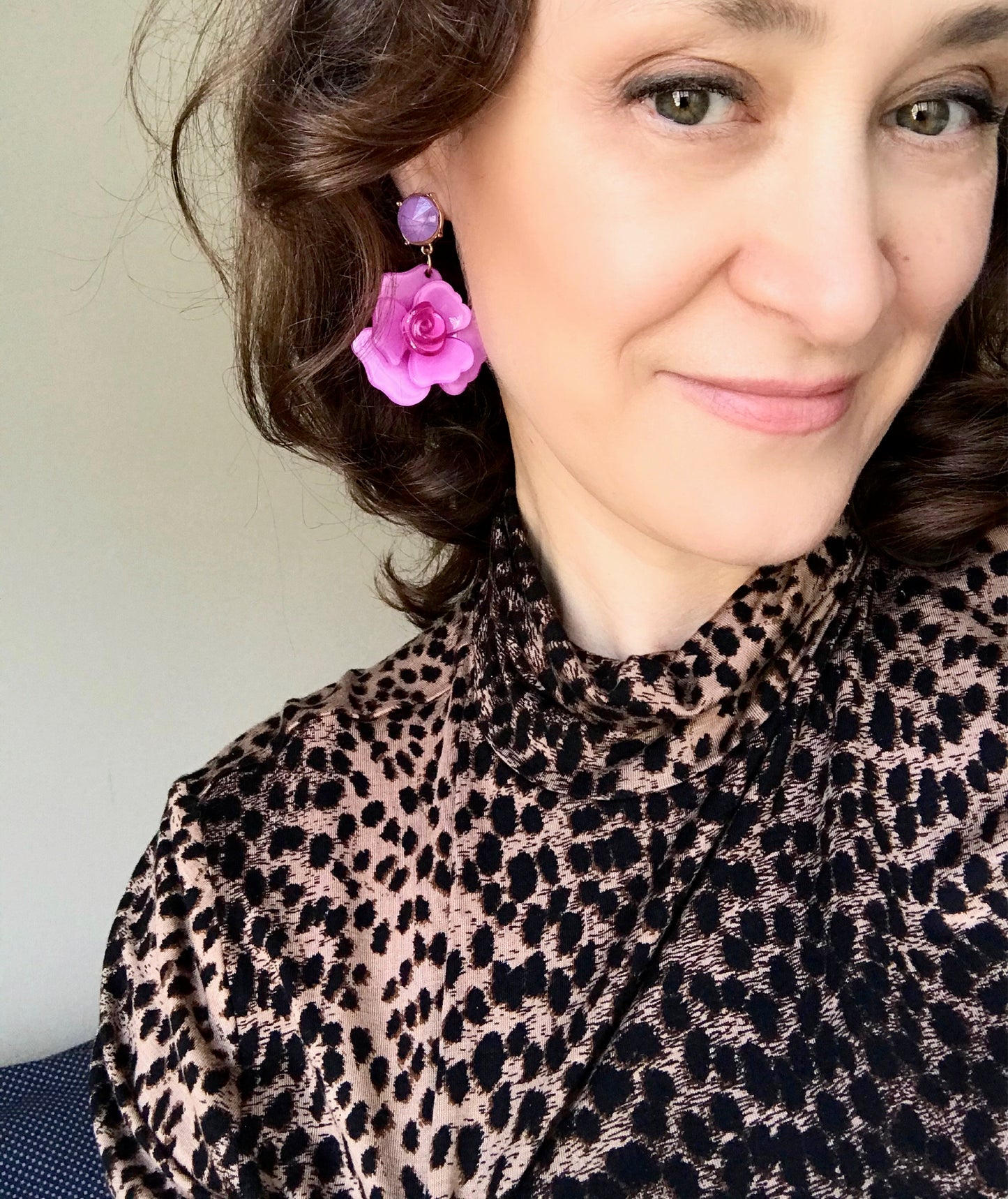 Mustard yellow flower earrings