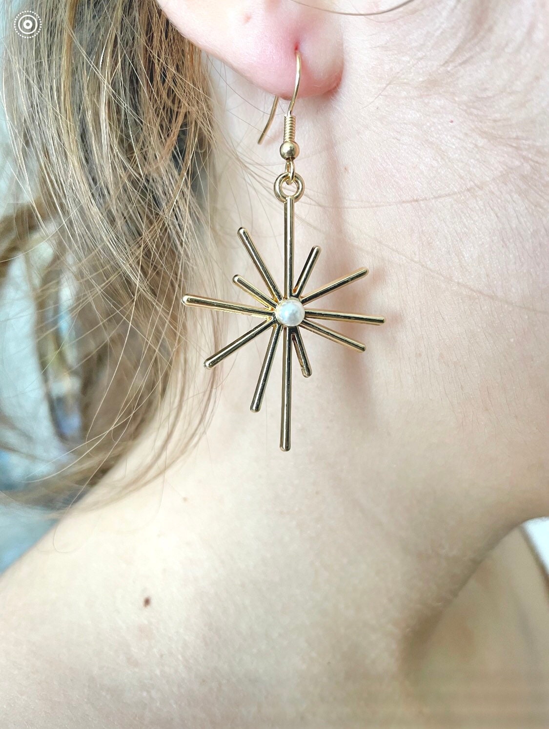 Gold star celestial earrings