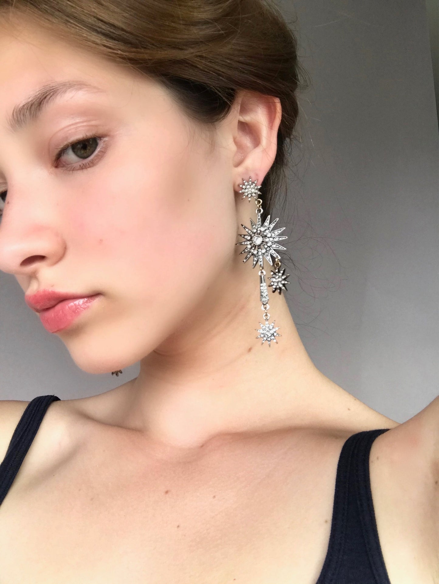 Falling star statement celestial earrings