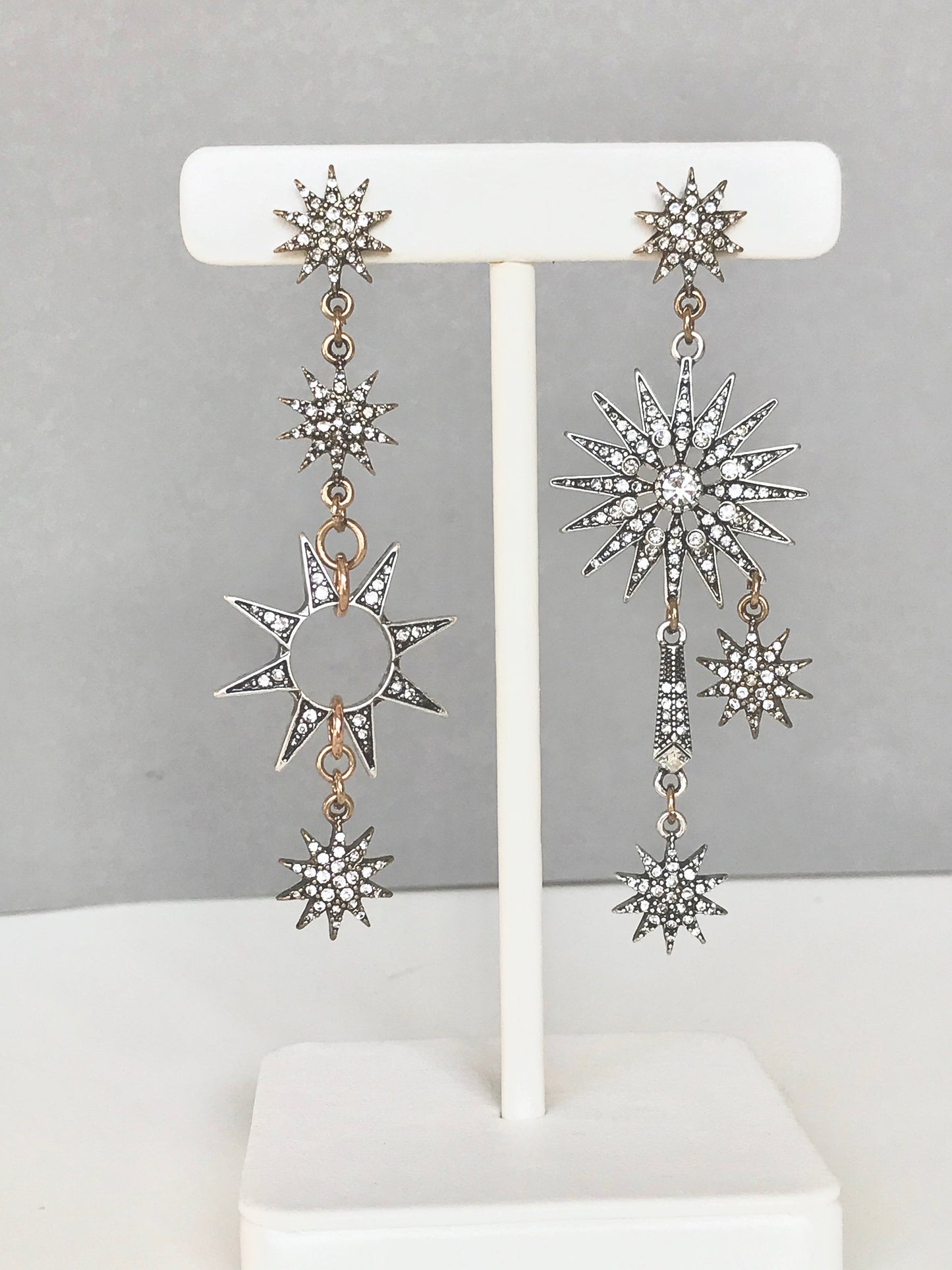 Falling star statement celestial earrings