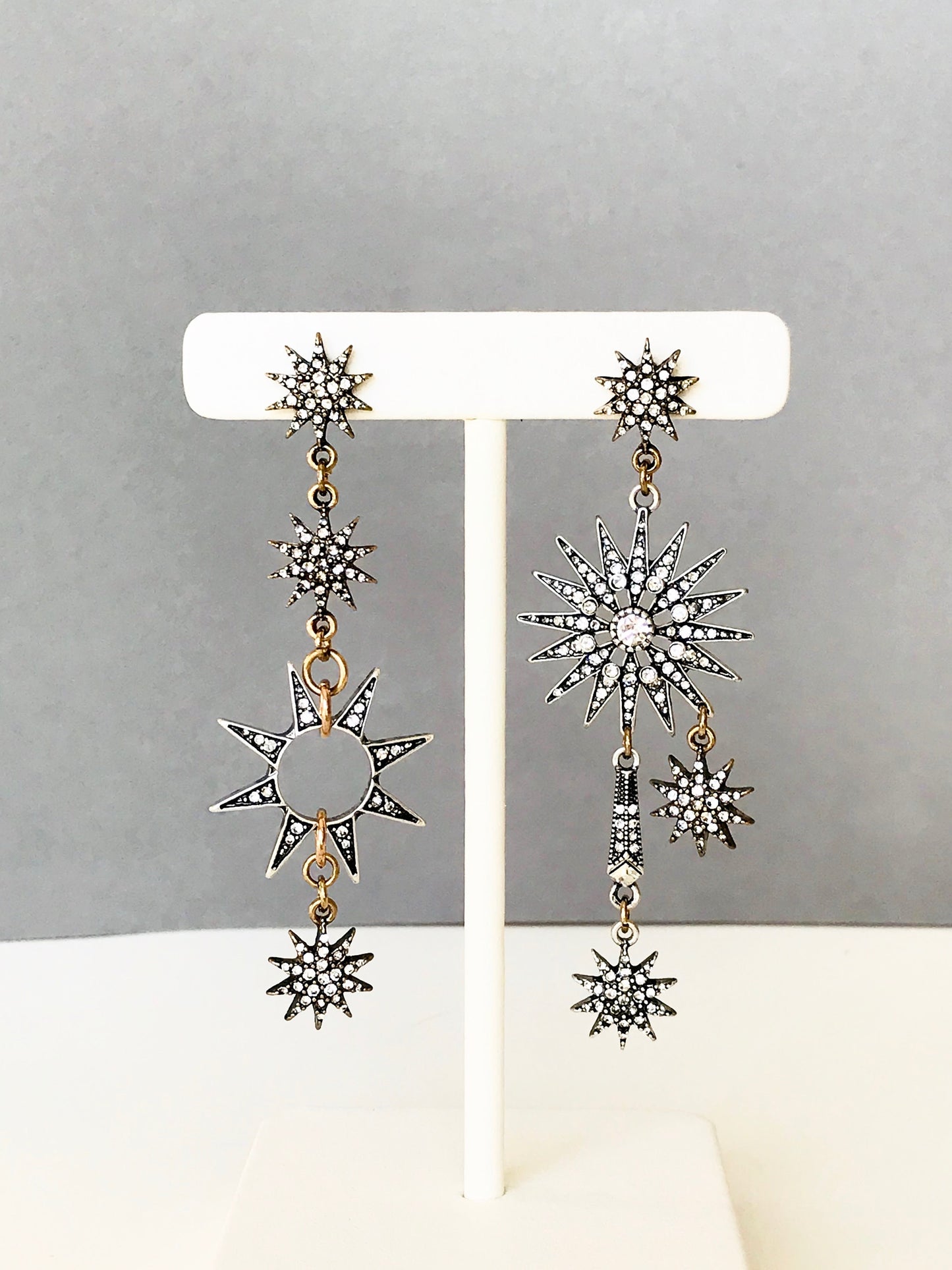 Falling star statement celestial earrings