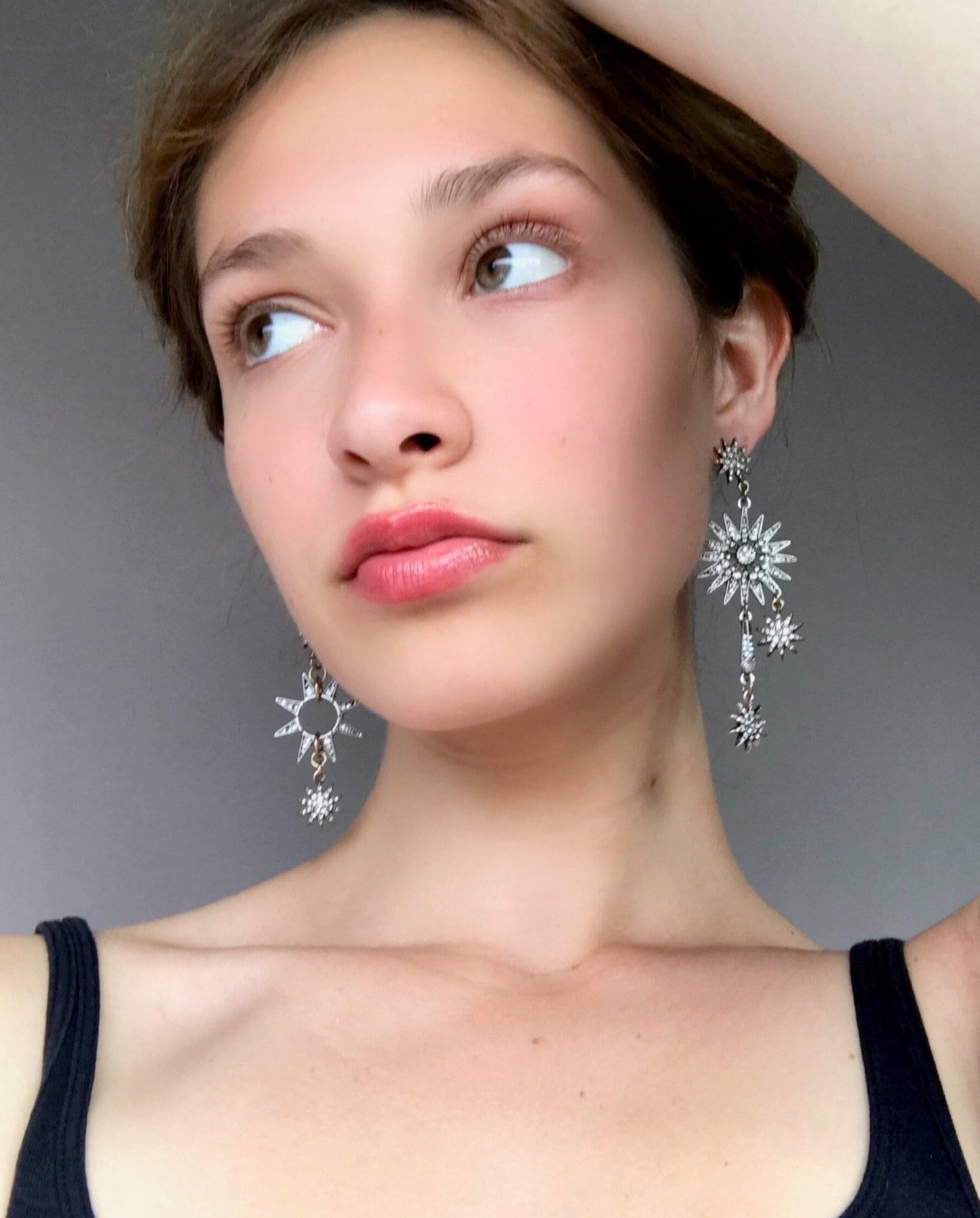 Falling star statement celestial earrings