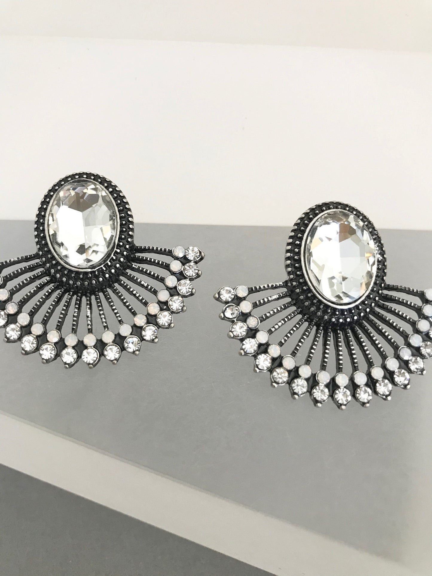 Amber crystal earrings