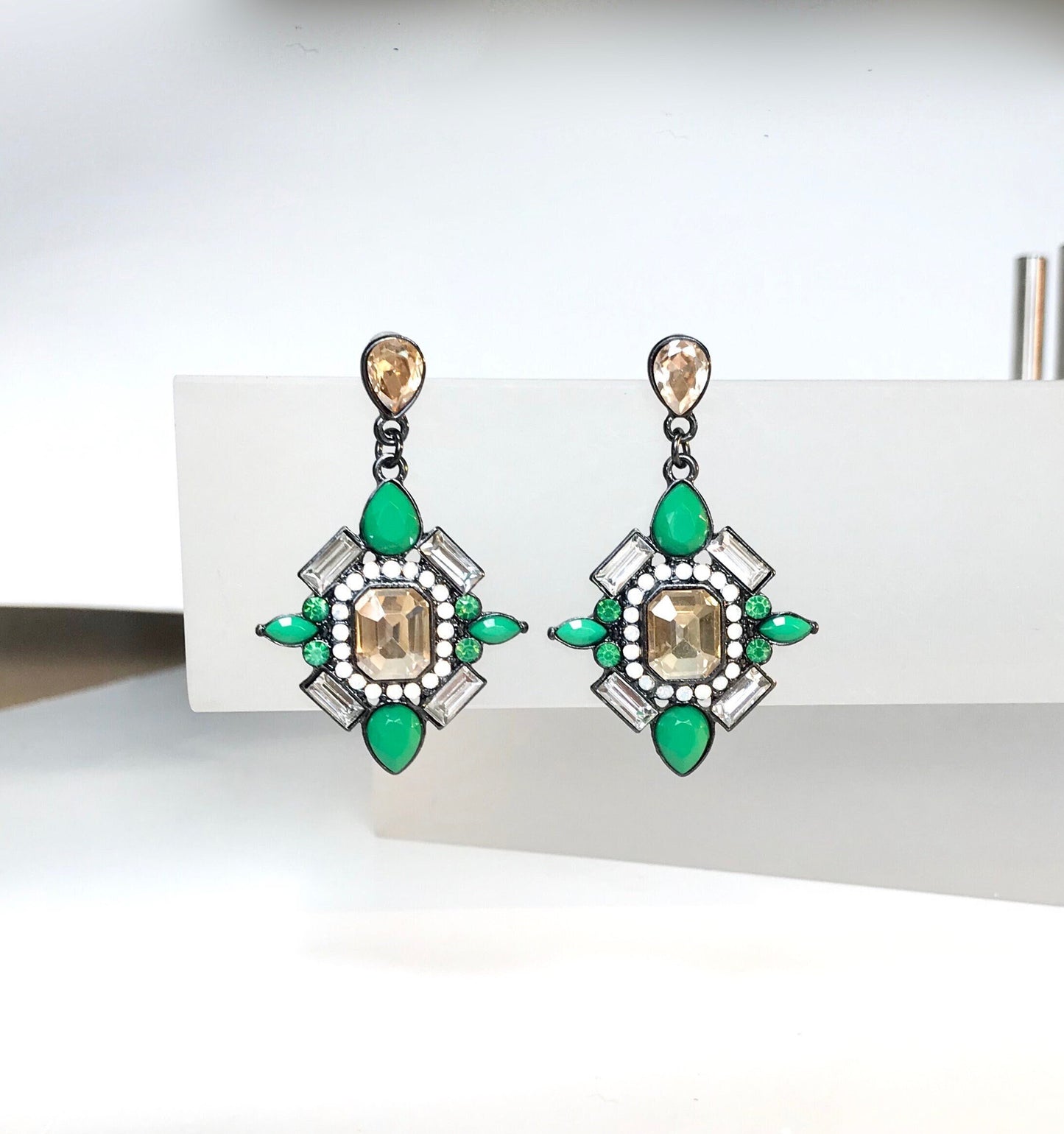 Blue crystal earrings