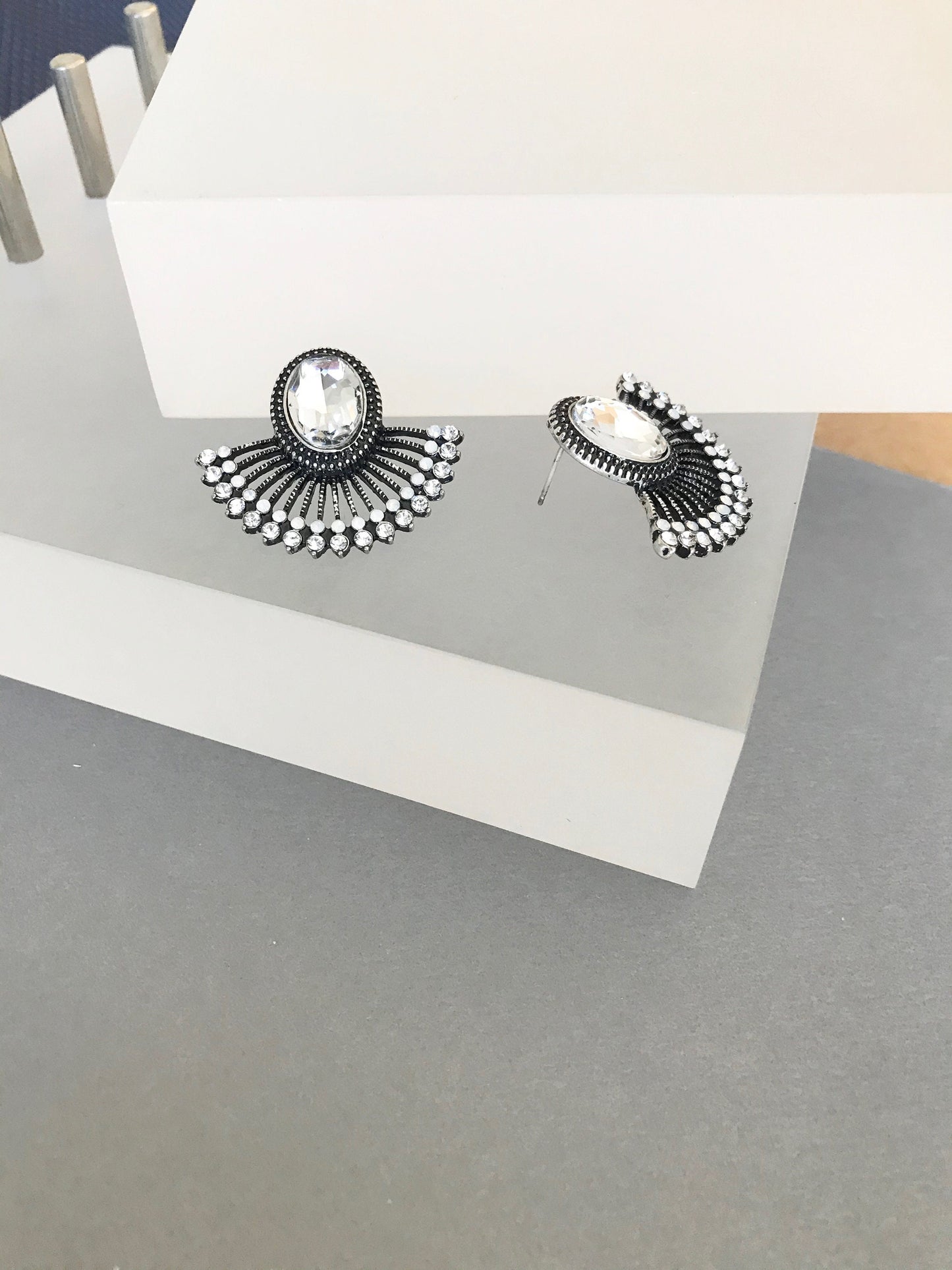 Amber crystal earrings