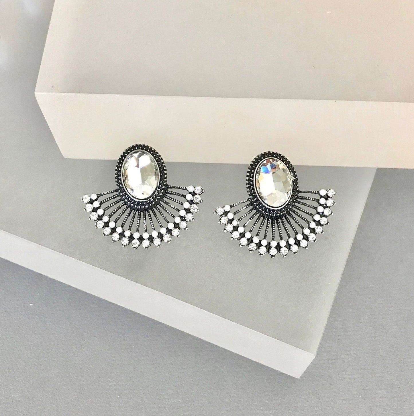 Amber crystal earrings