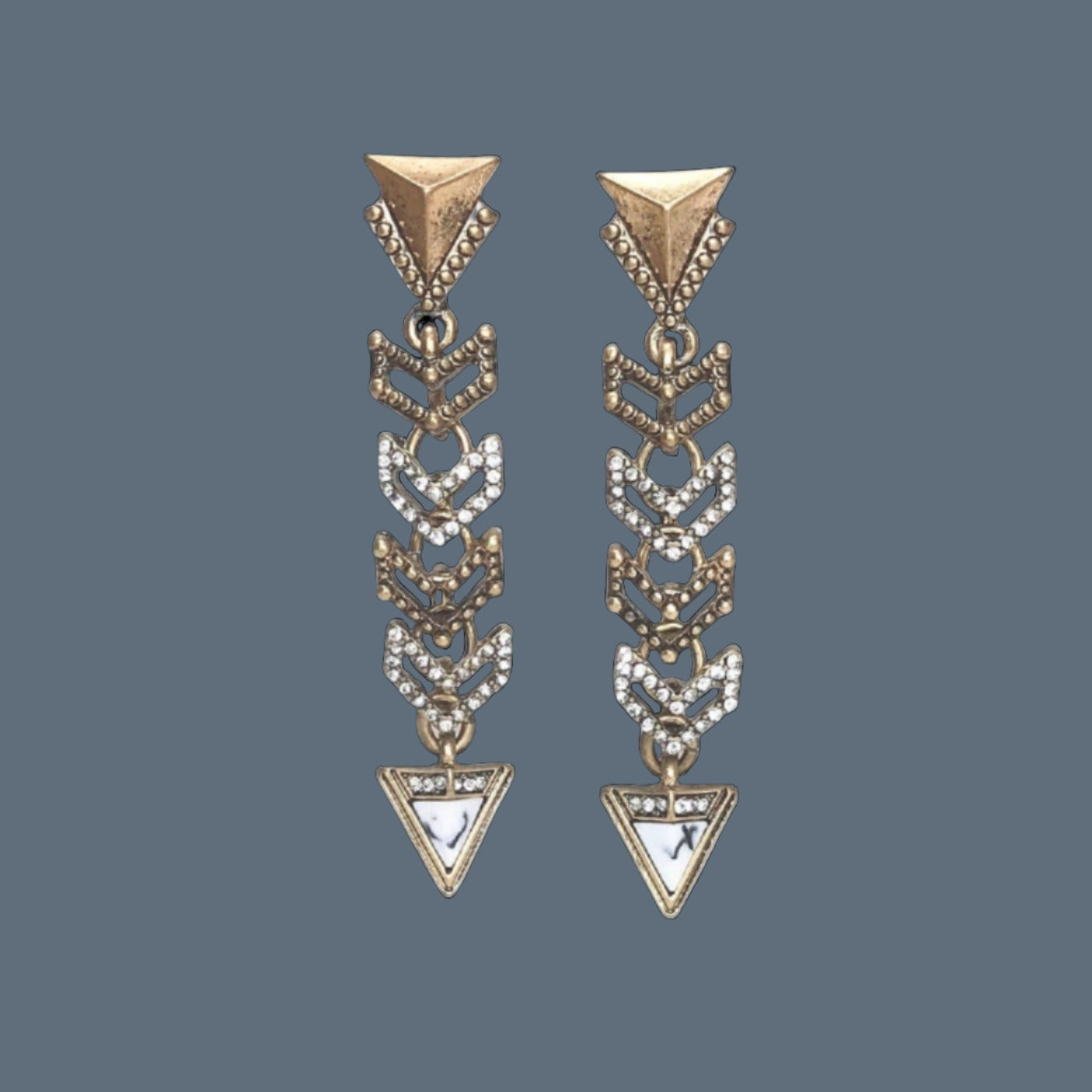 Art deco crystal arrow earrings