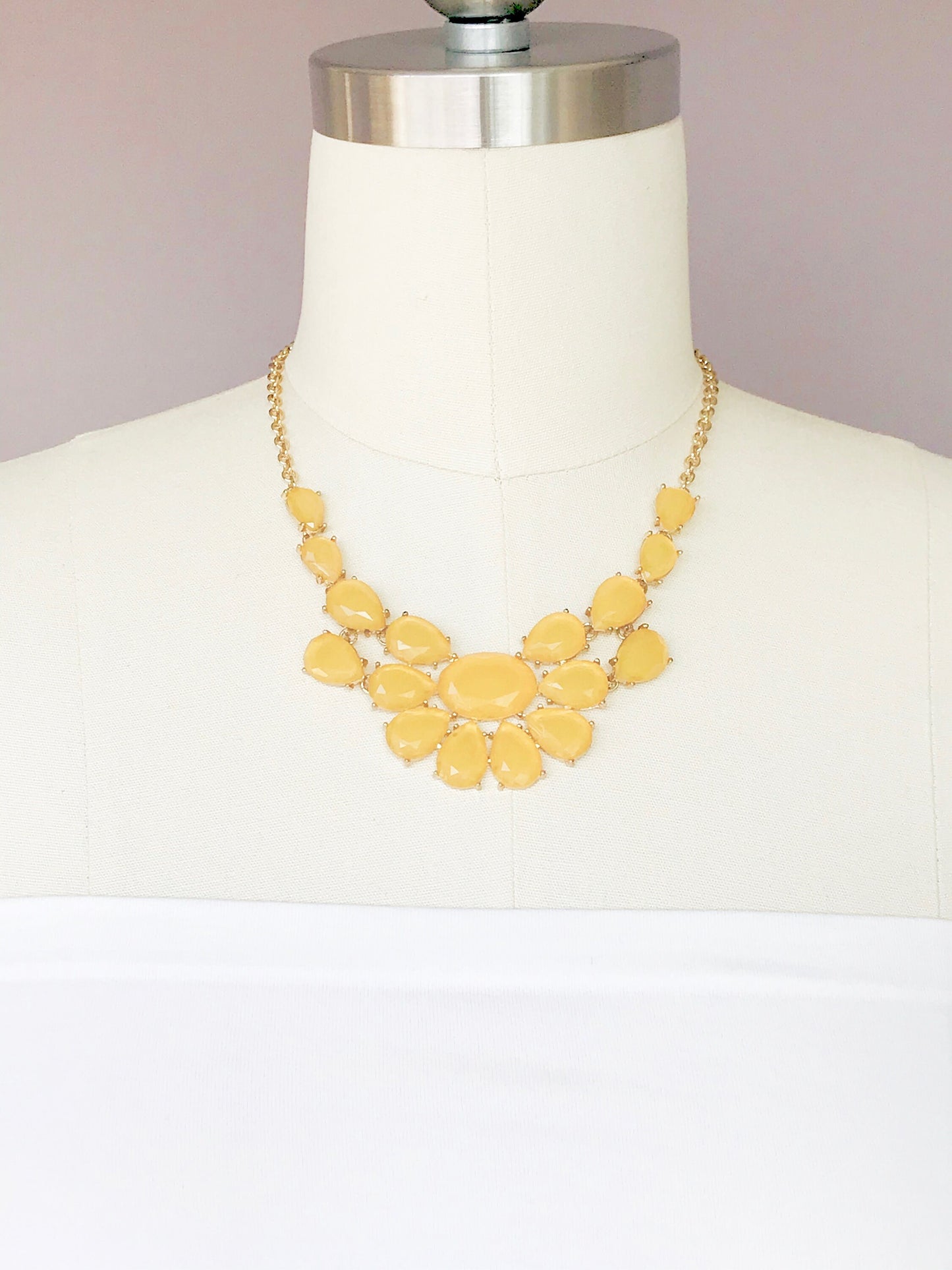 Turquoise green bib necklace