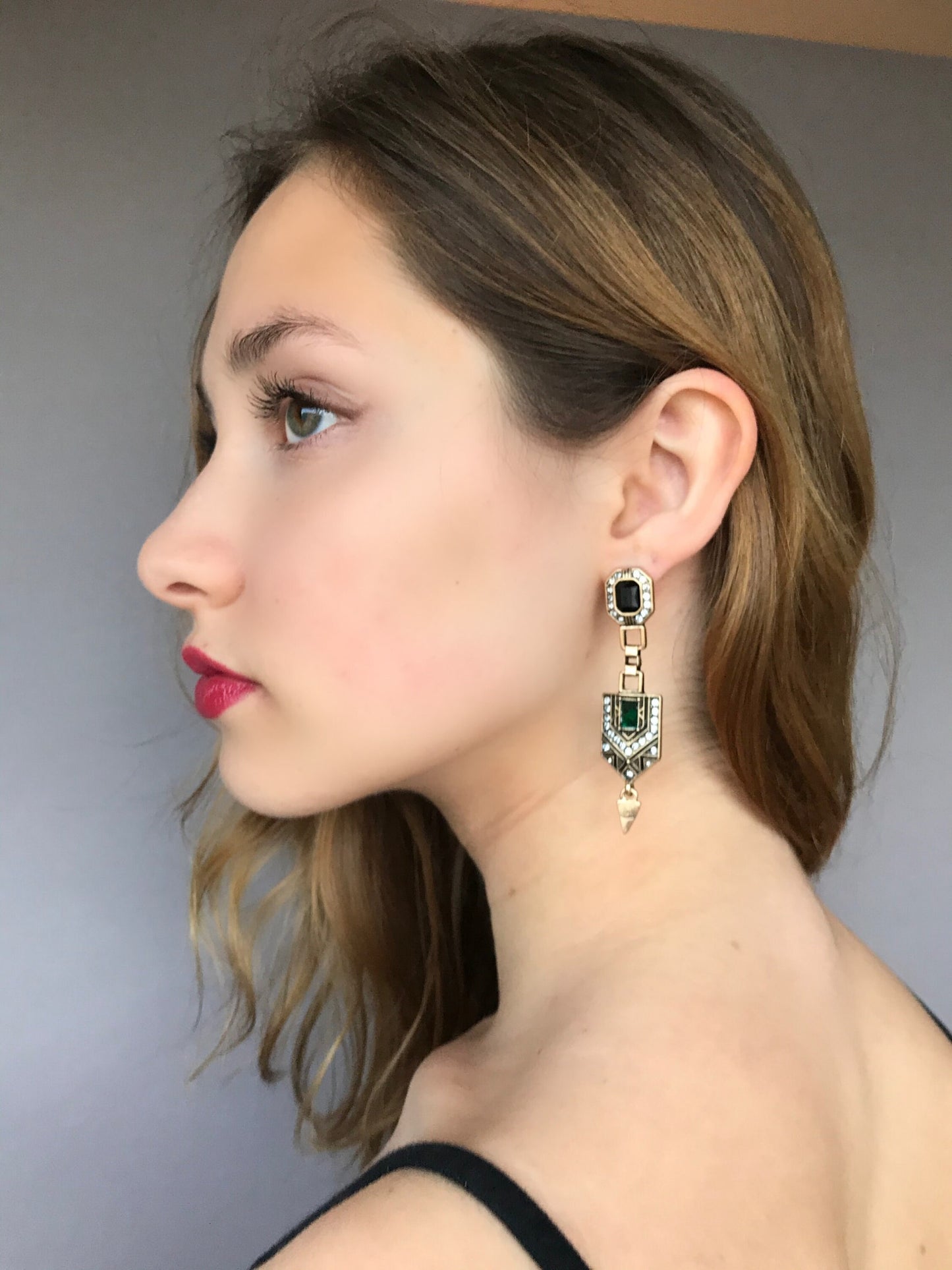 Art deco crystal earrings